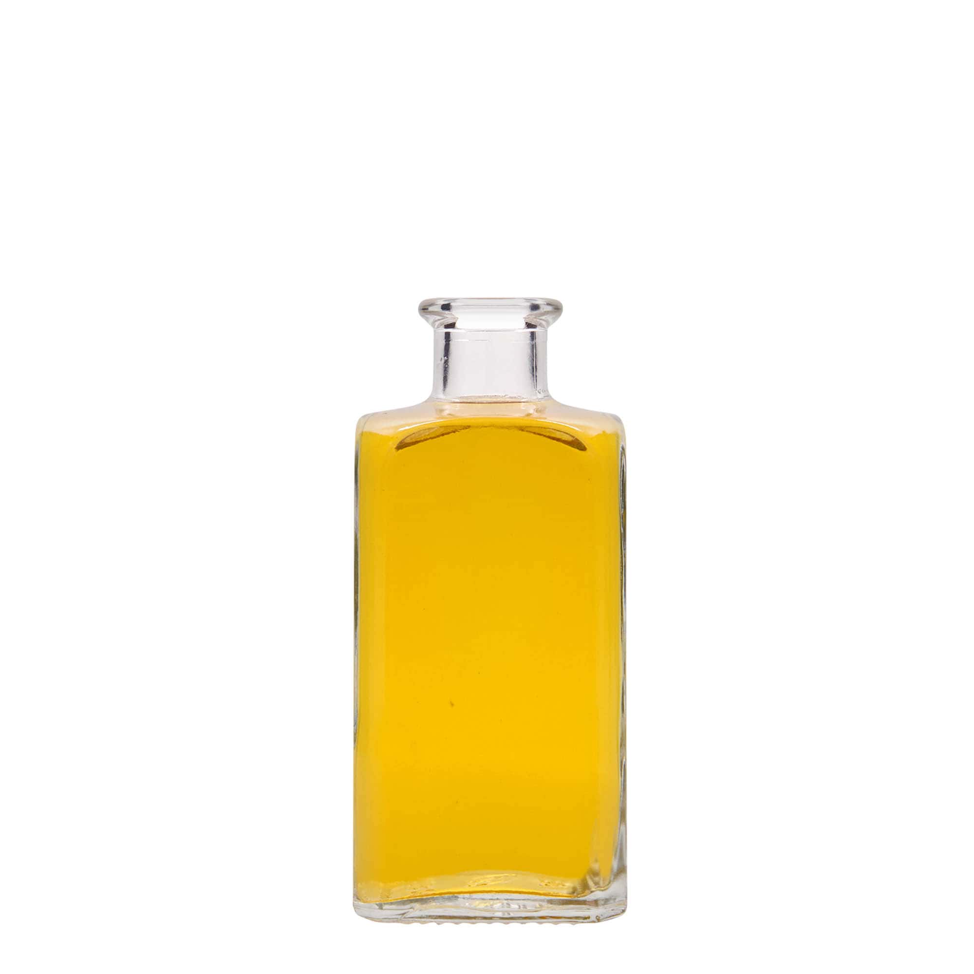 250 ml glasflaske Apotheker Carré, firkantet, åbning: kork