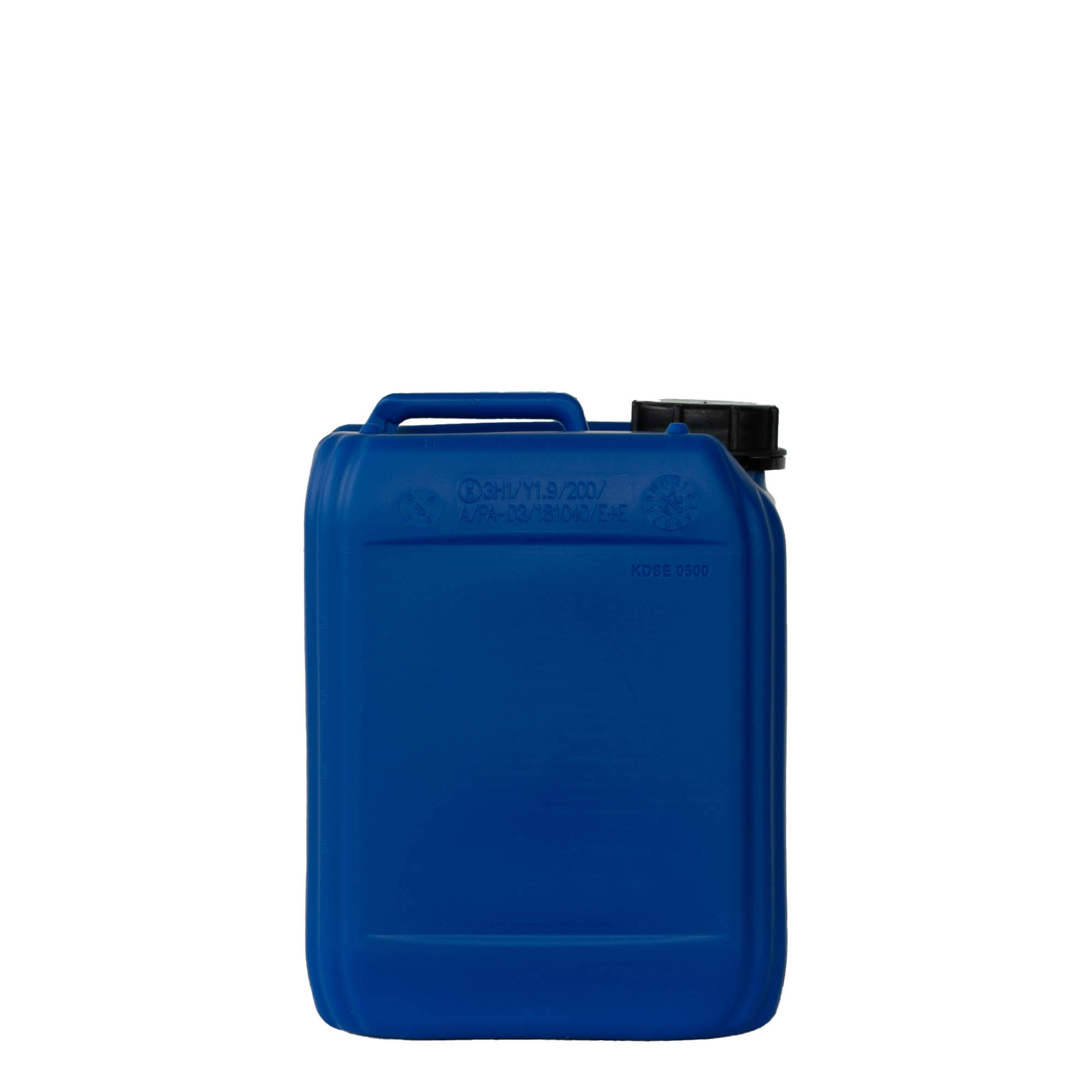 5 l dunk, rektangulær, HDPE-plast, blå, åbning: ND 55 5 l dunk, rektangulær, HDPE-plast, blå, åbning: ND 55
