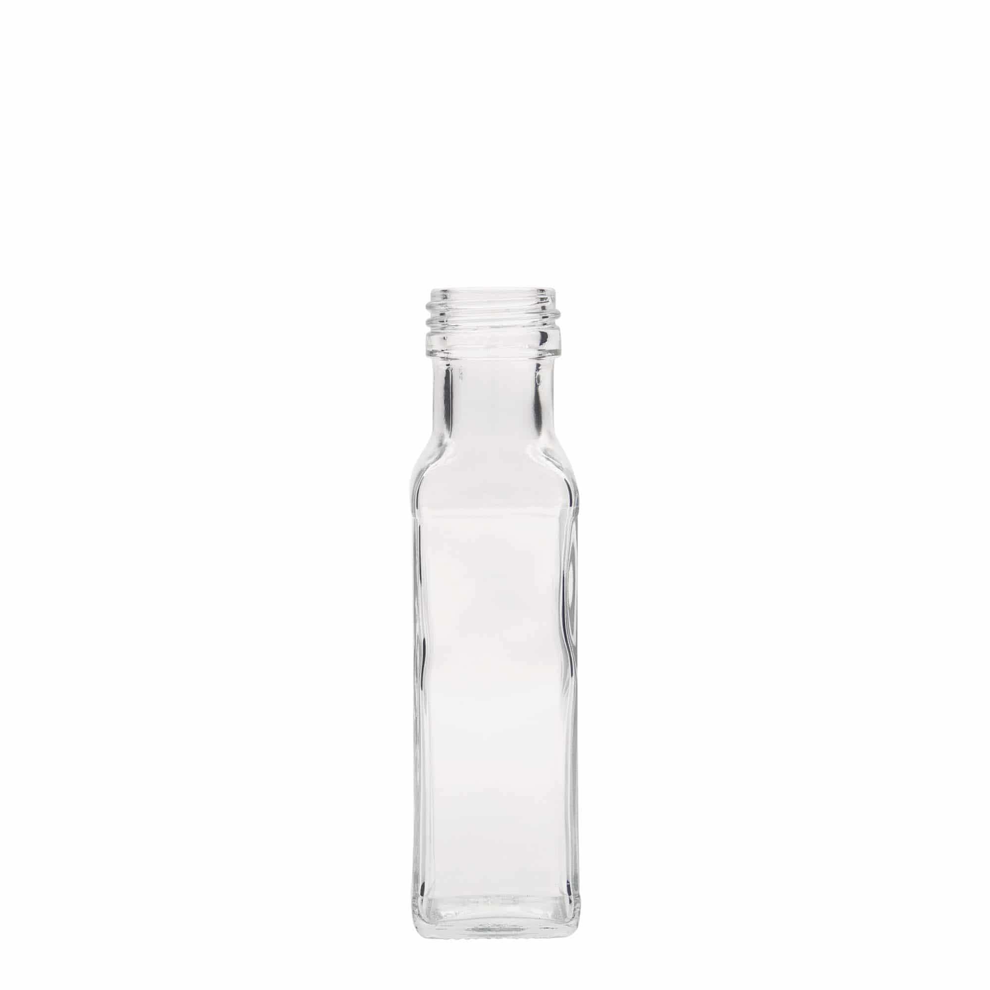 100 ml glasflaske 'Marasca', kvadratisk, åbning: PP 31,5 100 ml glasflaske 'Marasca', kvadratisk, åbning: PP 31,5