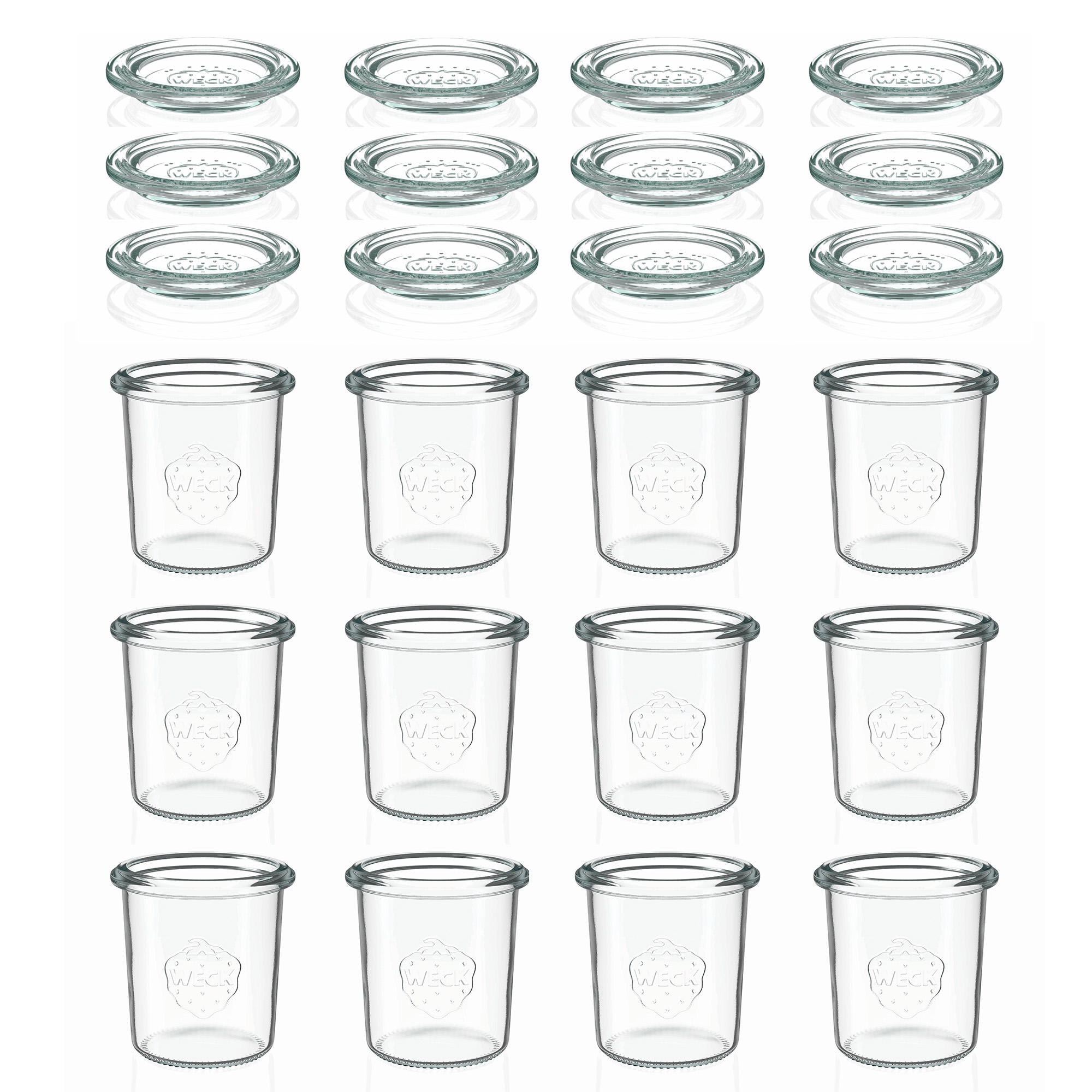 12x 160 ml WECK-sturzgas med glaslåg RR 60