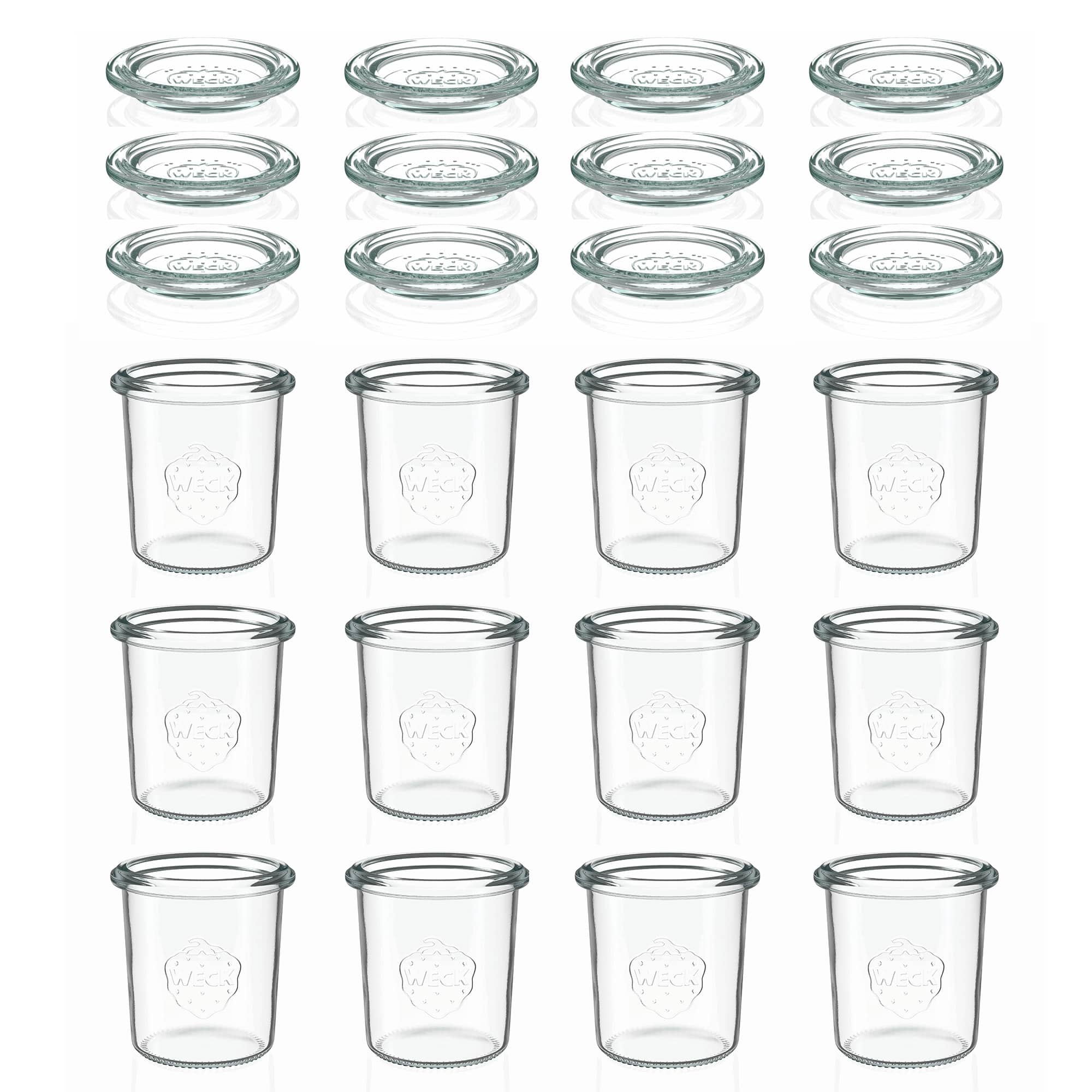 12x 160 ml WECK-sturzgas med glaslåg RR 60