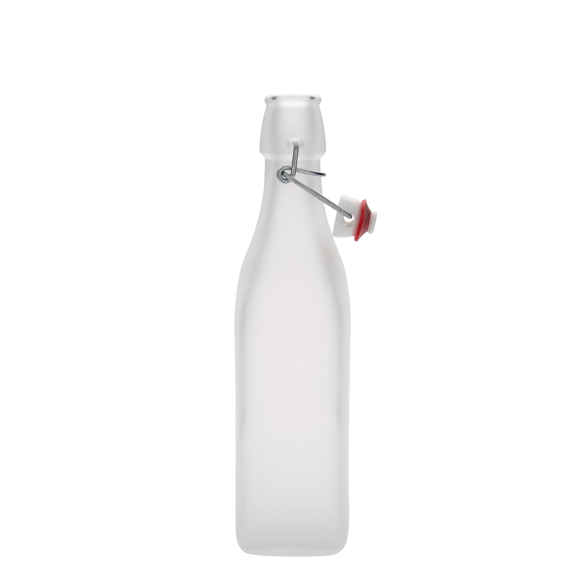 500 ml glasflaske 'Swing, firkantet, hvid, åbning: patentlukning