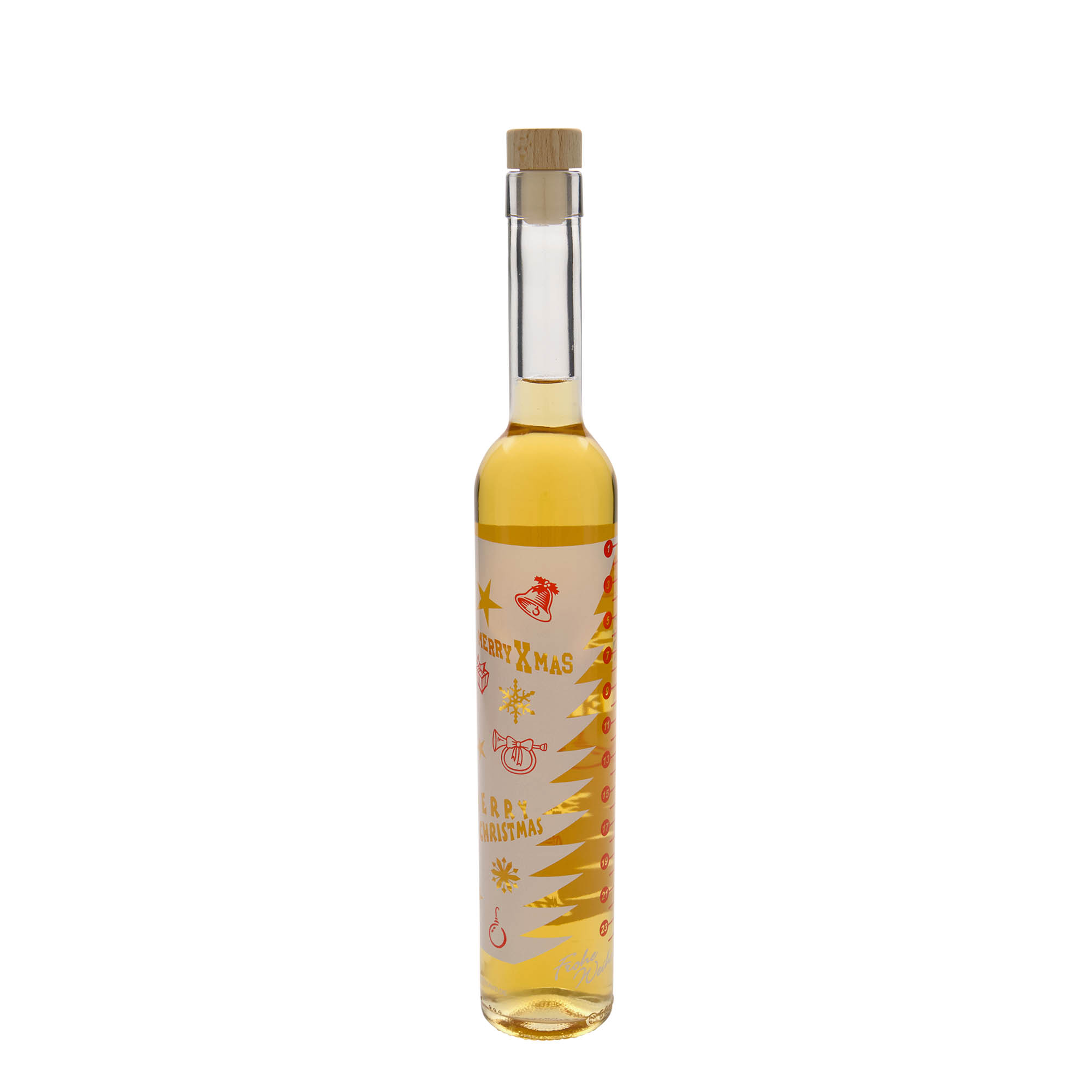500 ml glasflaske Maximo trykt 'Adventskalender', åbning: kork 500 ml glasflaske Maximo trykt 'Adventskalender', åbning: kork