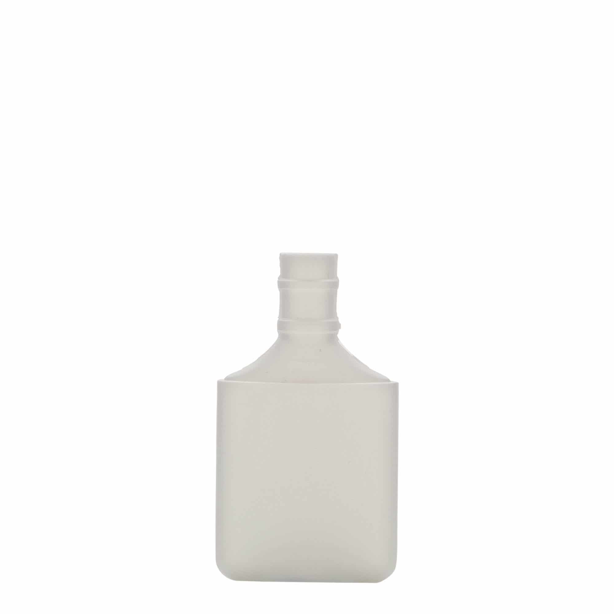 30 ml tubeflaske, oval, HDPE-plast, hvid, åbning: Skruelåg