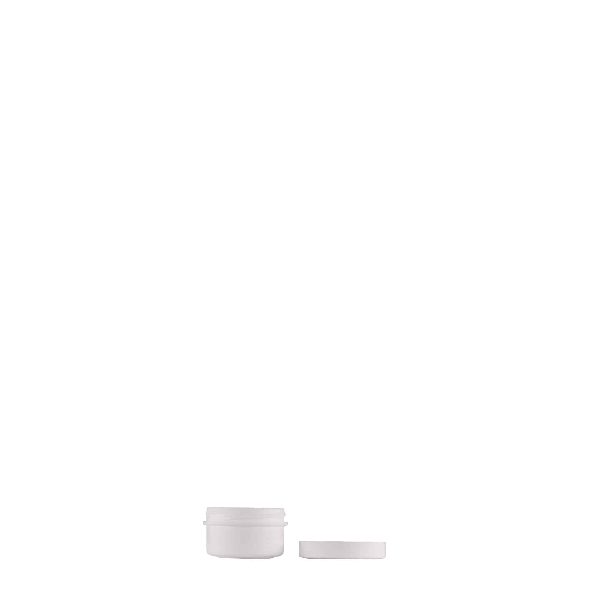 6 ml plastbeholder »White Line«, PP, hvid, åbning: skruelåg