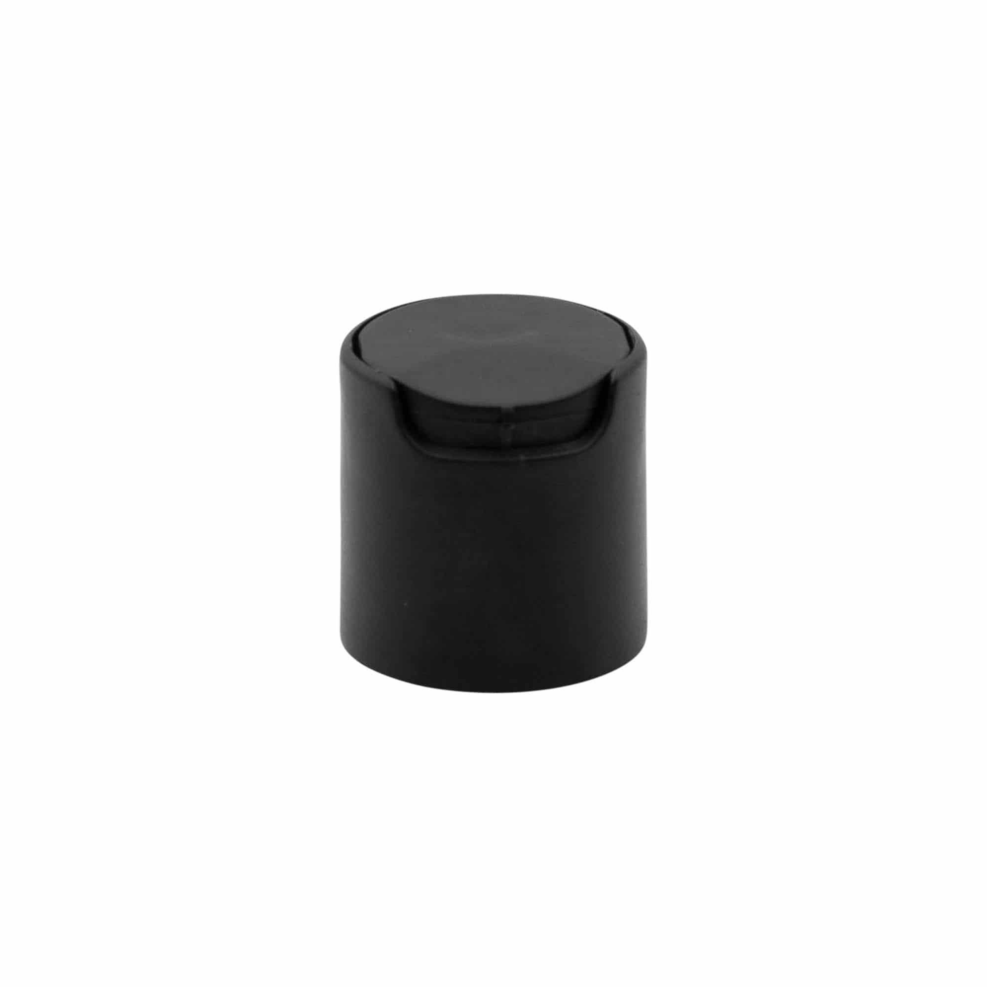 Skruelåg Disc Top, PP-plast, sort, til åbning: 24/410
