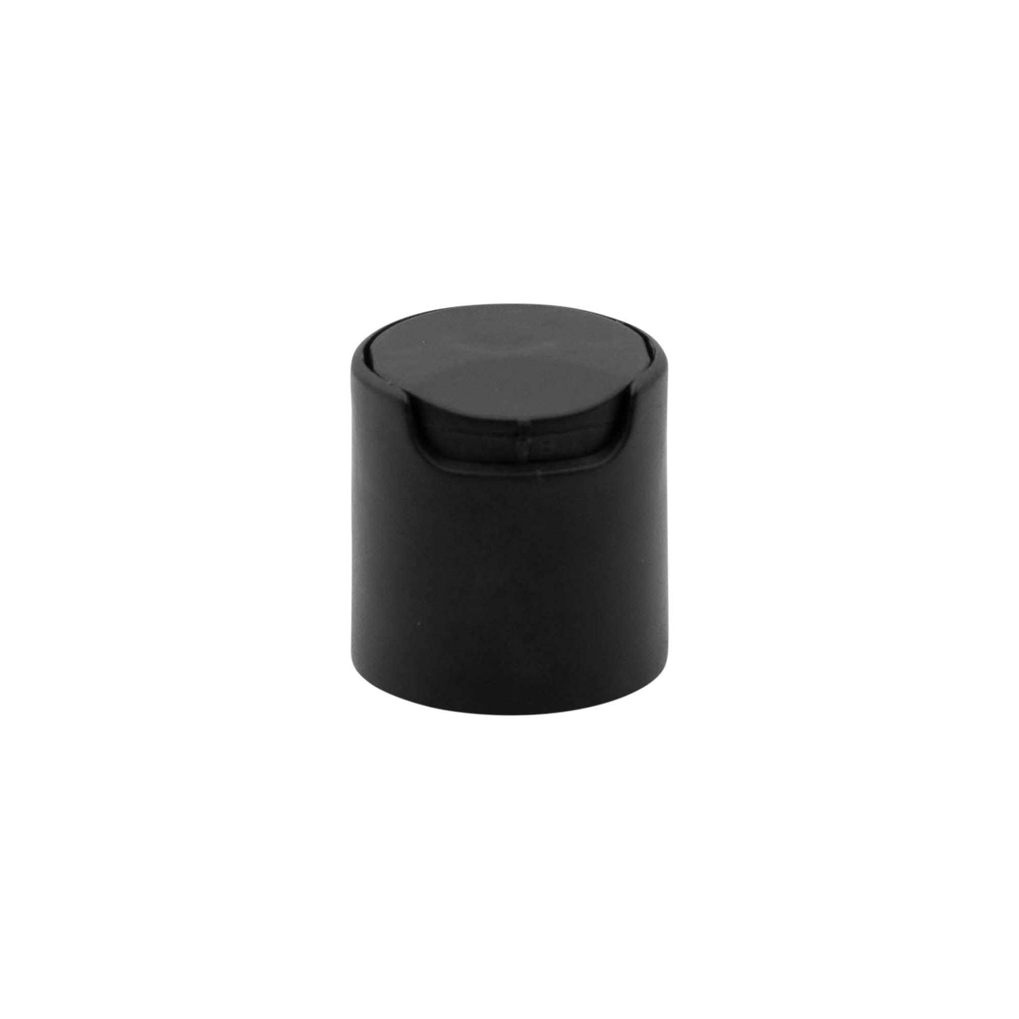 Skruelåg Disc Top, PP-plast, sort, til munding: 24/410