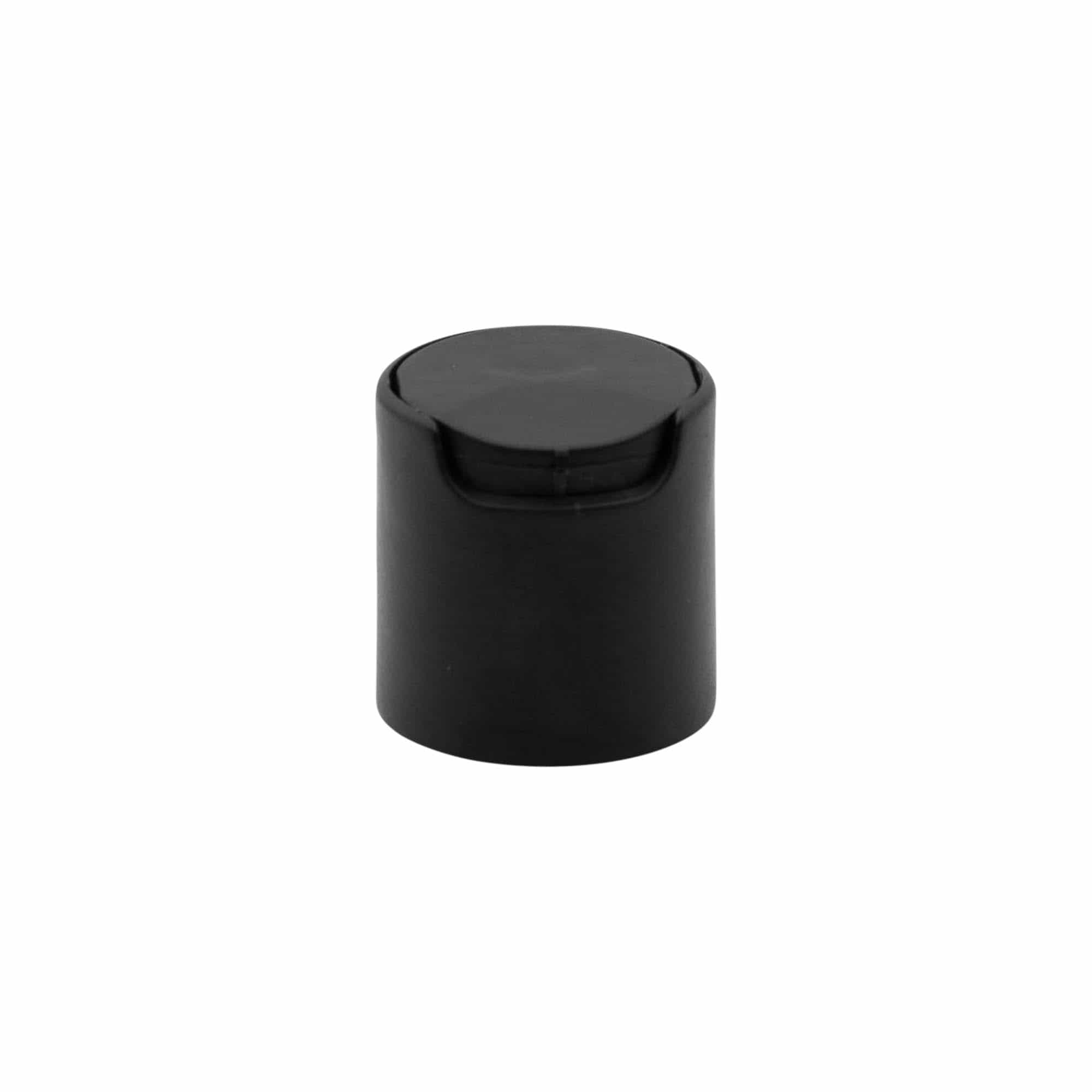 Skruelåg Disc Top, PP-plast, sort, til munding: 24/410