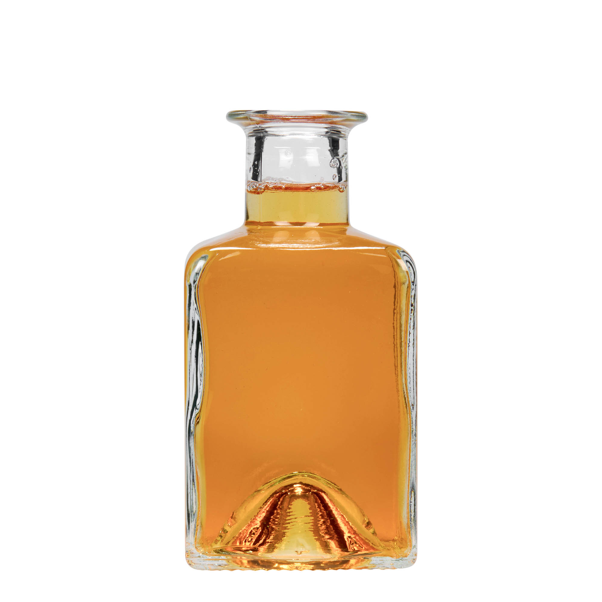 200 ml glasflaske 'Kubica', firkantet, åbning: kork