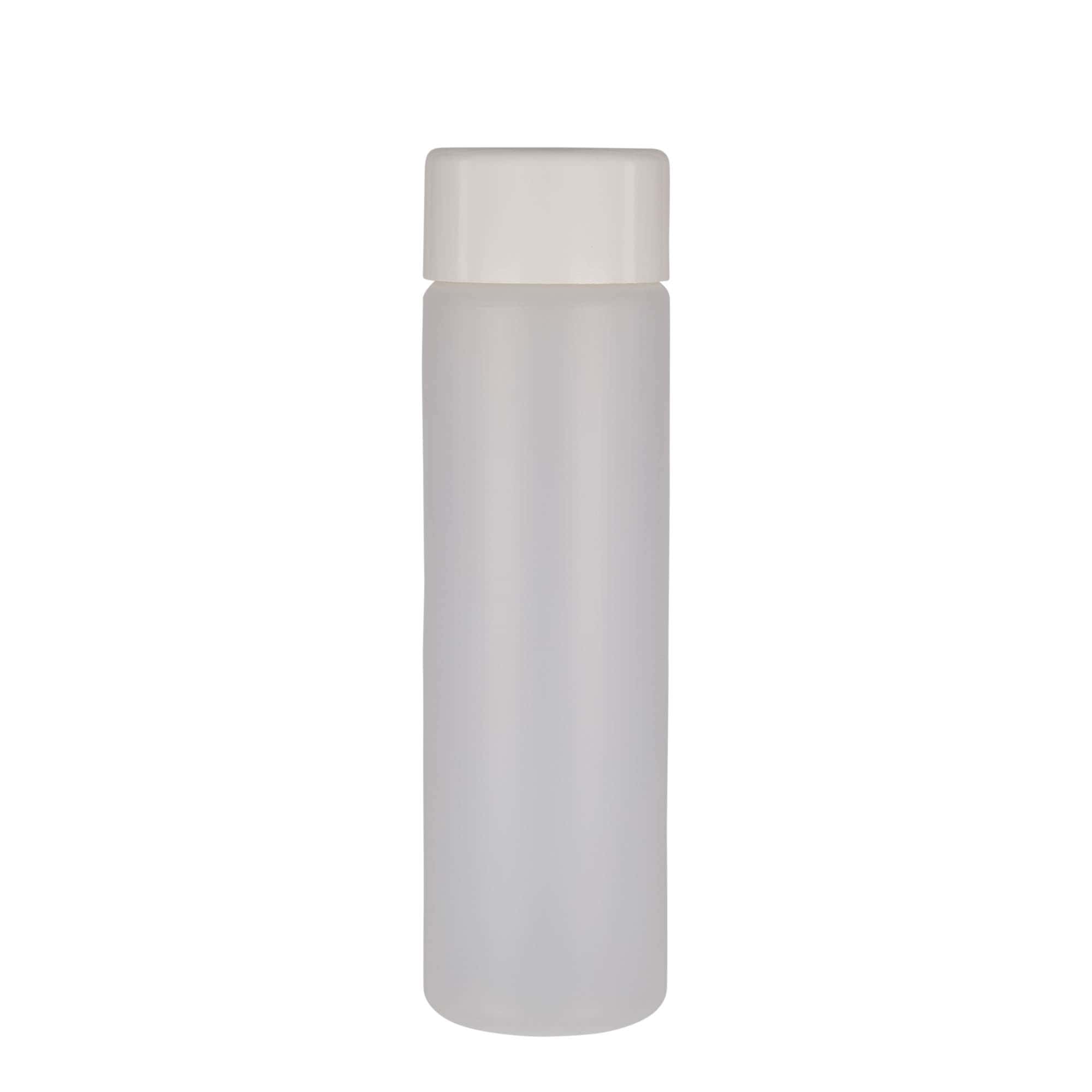 500 ml rund flaske, PE-plast, natur, åbning: Skruelåg
