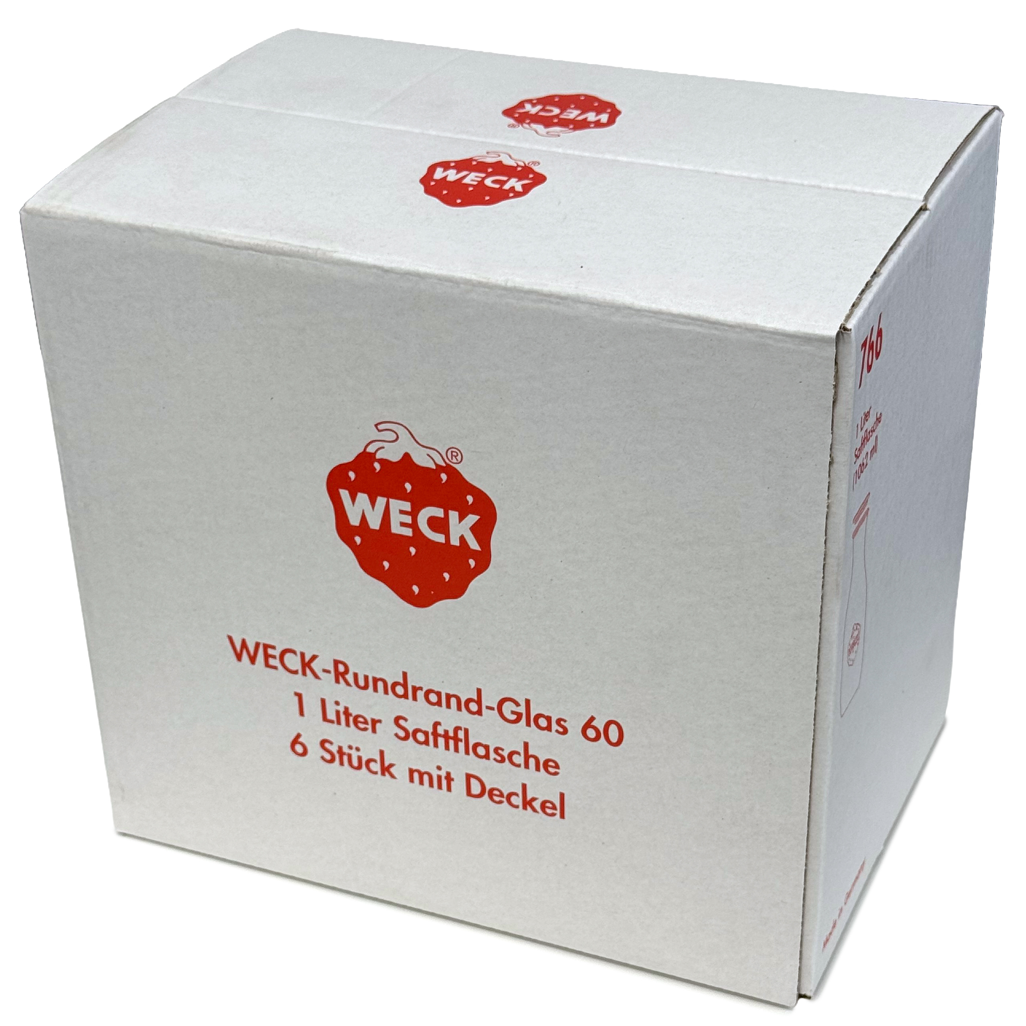 6x 1000 ml WECK-saftflaske med glaslåg RR 60
