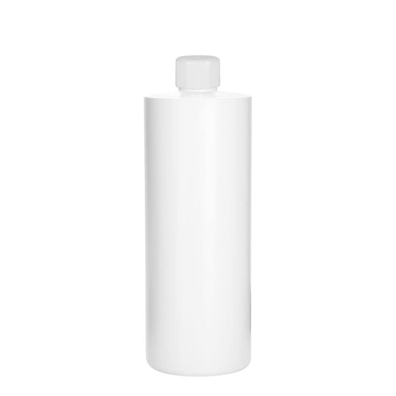 500 ml plastflaske 'Pipe', Green HDPE, hvid, åbning: GPI 24/410
