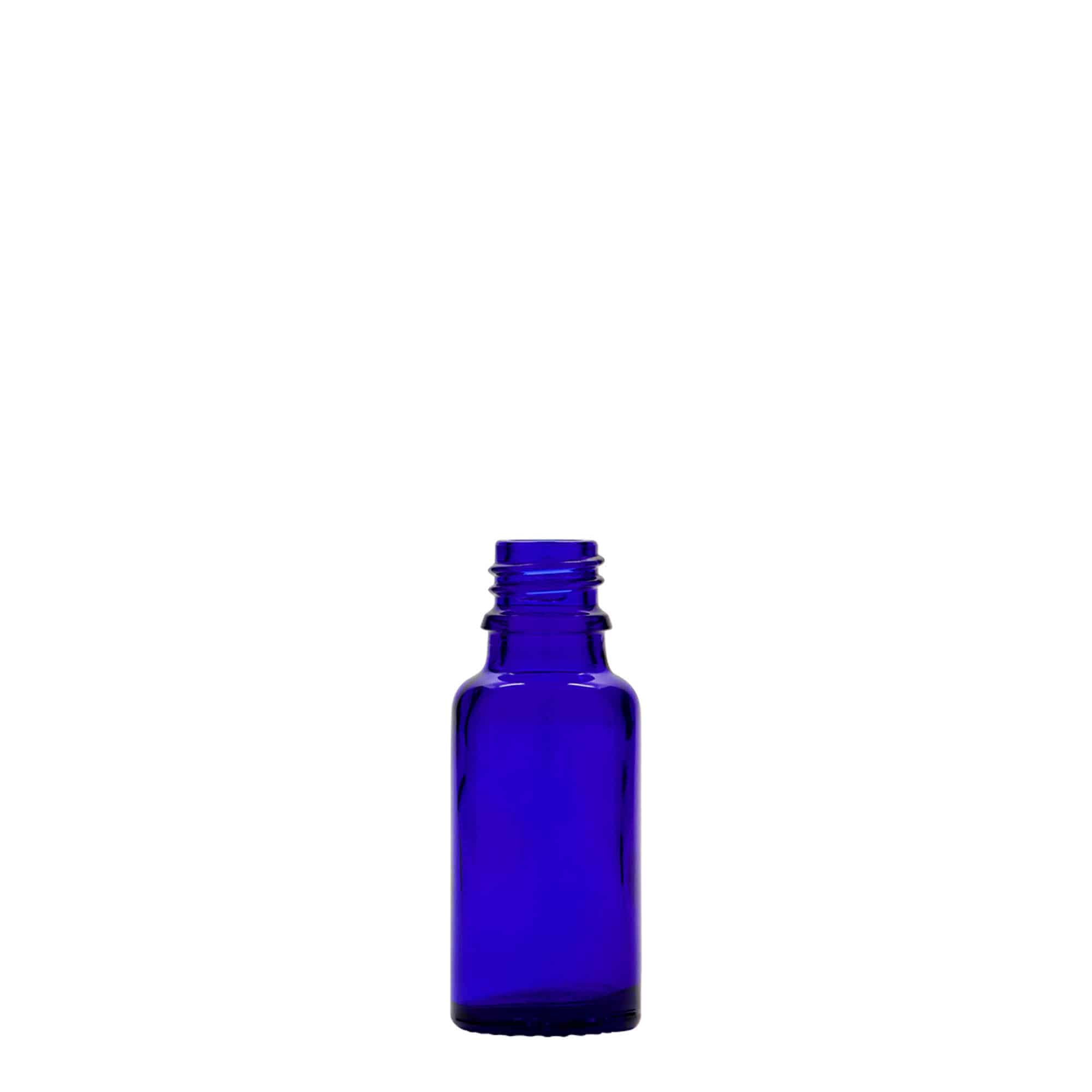 20 ml medicinflaske, glas, kongeblå, åbning: DIN 18 20 ml medicinflaske, glas, kongeblå, åbning: DIN 18