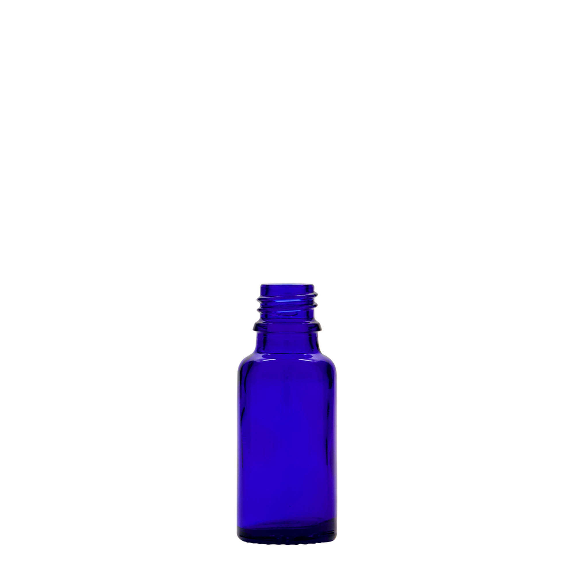 20 ml medicinflaske, glas, kongeblå, åbning: DIN 18 20 ml medicinflaske, glas, kongeblå, åbning: DIN 18