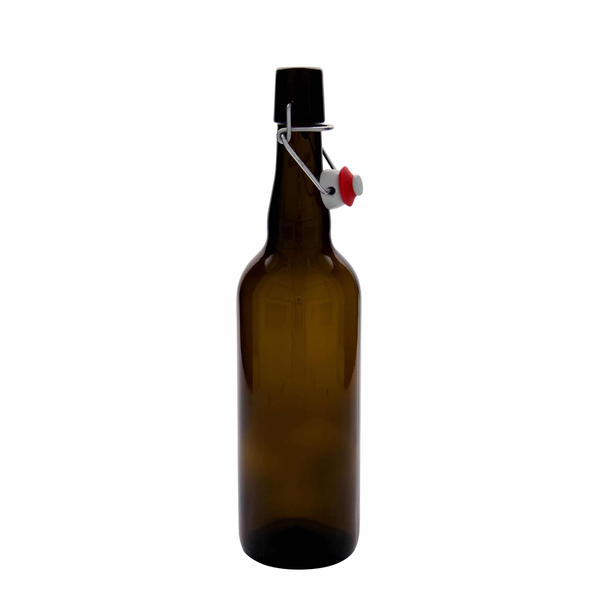 750 ml ølflaske Belgien, glas, brun, åbning: Patentlåg