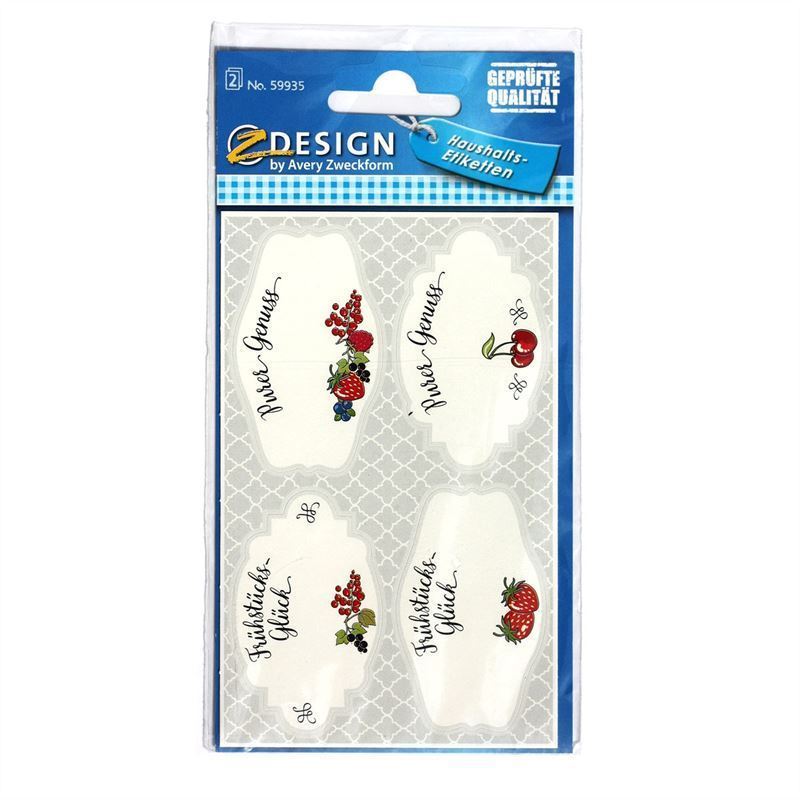 Zweckform etiketter 'Morgenmad', papir, flerfarvet Zweckform etiketter 'Morgenmad', papir, flerfarvet