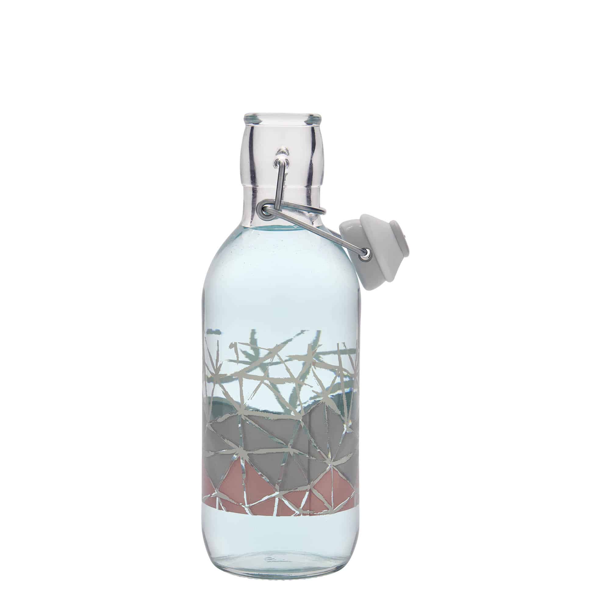 500 ml glasflaske 'Emilia', motiv: Manolibera rosa, åbning: Patentlåg 500 ml glasflaske 'Emilia', motiv: Manolibera rosa, åbning: Patentlåg