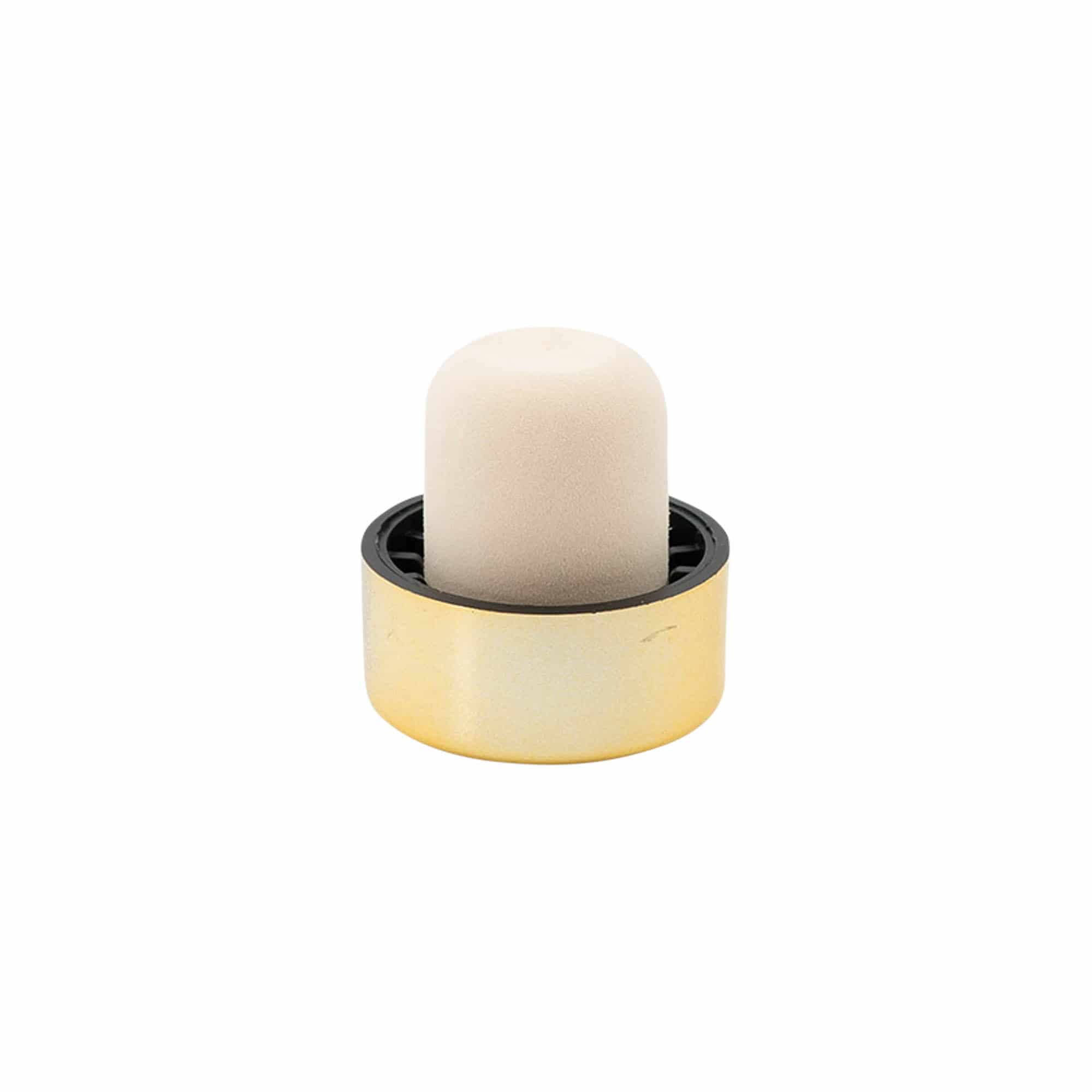 Grebskork 19 mm, plastik, guld, til munding: kork