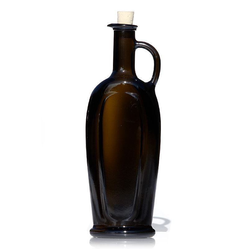 500 ml glasflaske 'Eleganta', oval, antikgrøn, åbning: kork 500 ml glasflaske 'Eleganta', oval, antikgrøn, åbning: kork