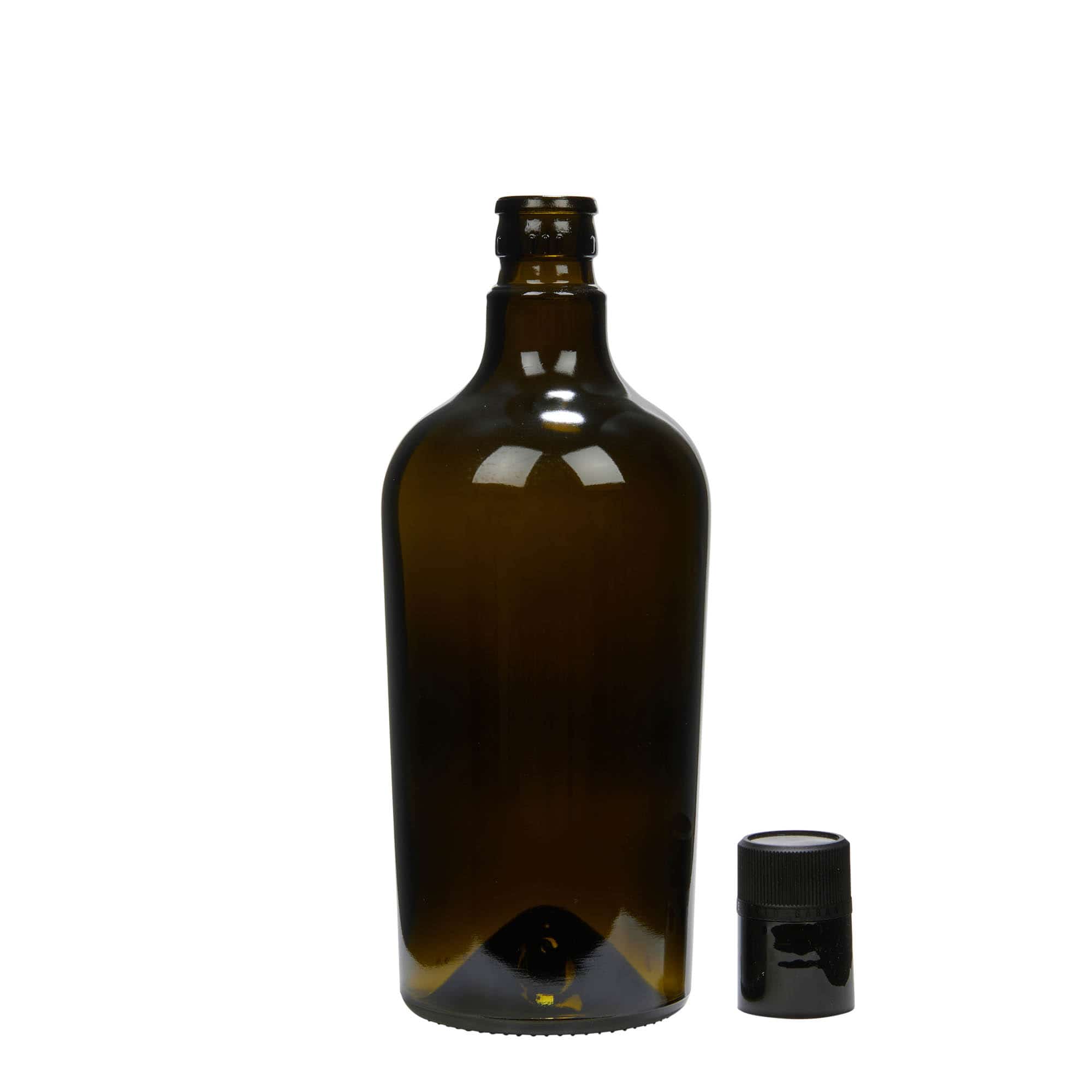 750 ml eddike-/olieflaske 'Oleum', glas, antikgrøn, åbning: DOP