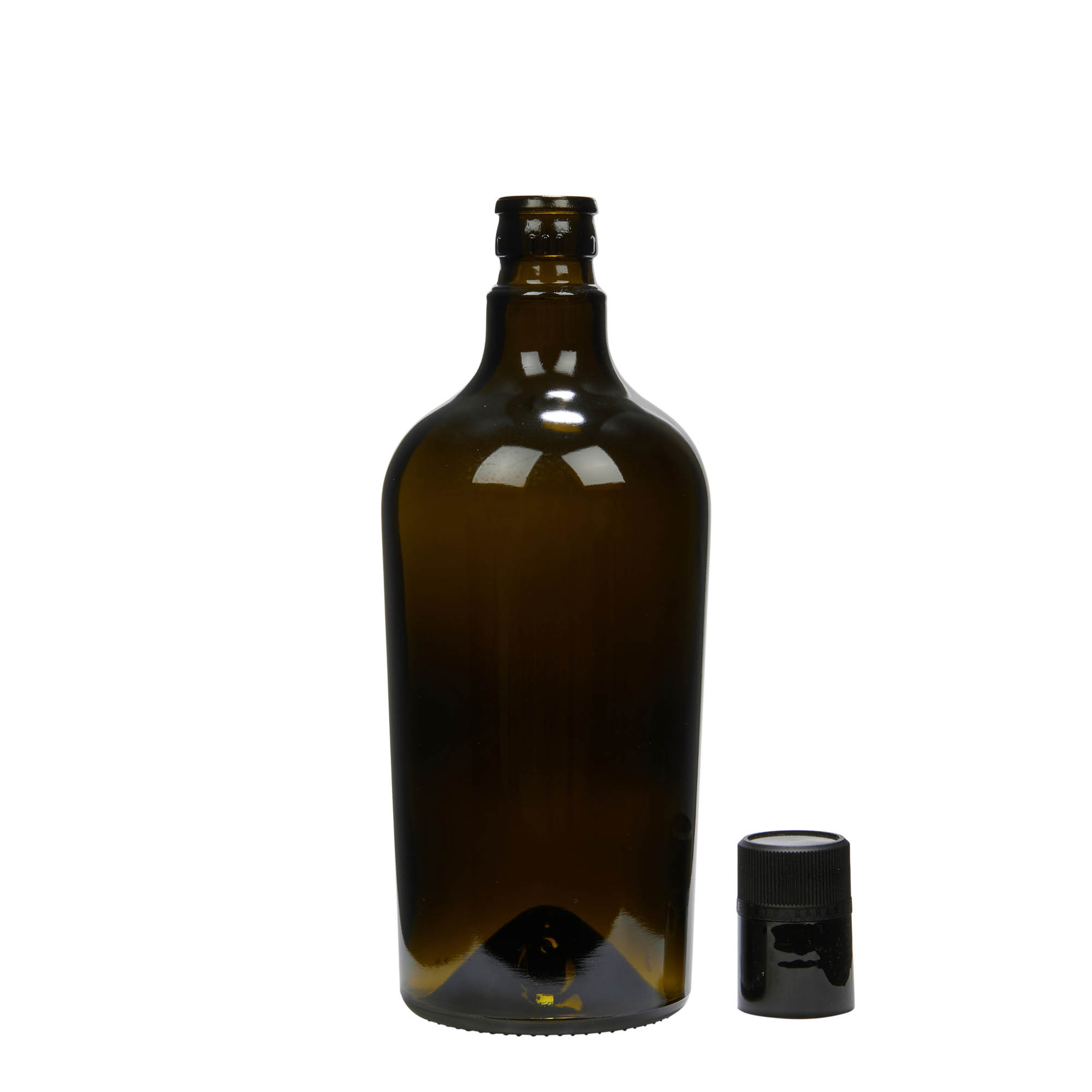 750 ml eddike-/olieflaske 'Oleum', glas, antikgrøn, munding: DOP