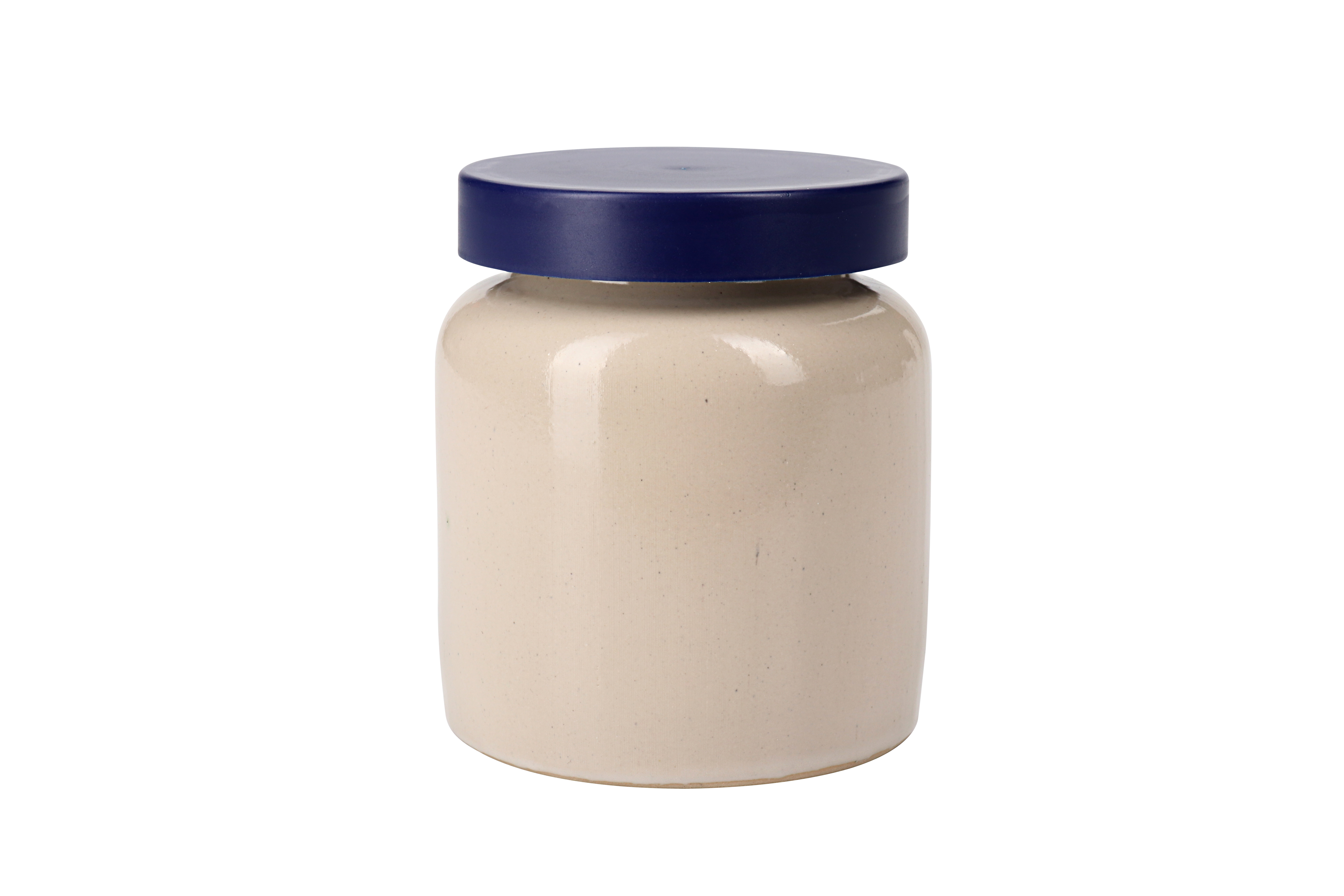 270 ml stentøjskrukke, keramik, beige, åbning: pålægslåg