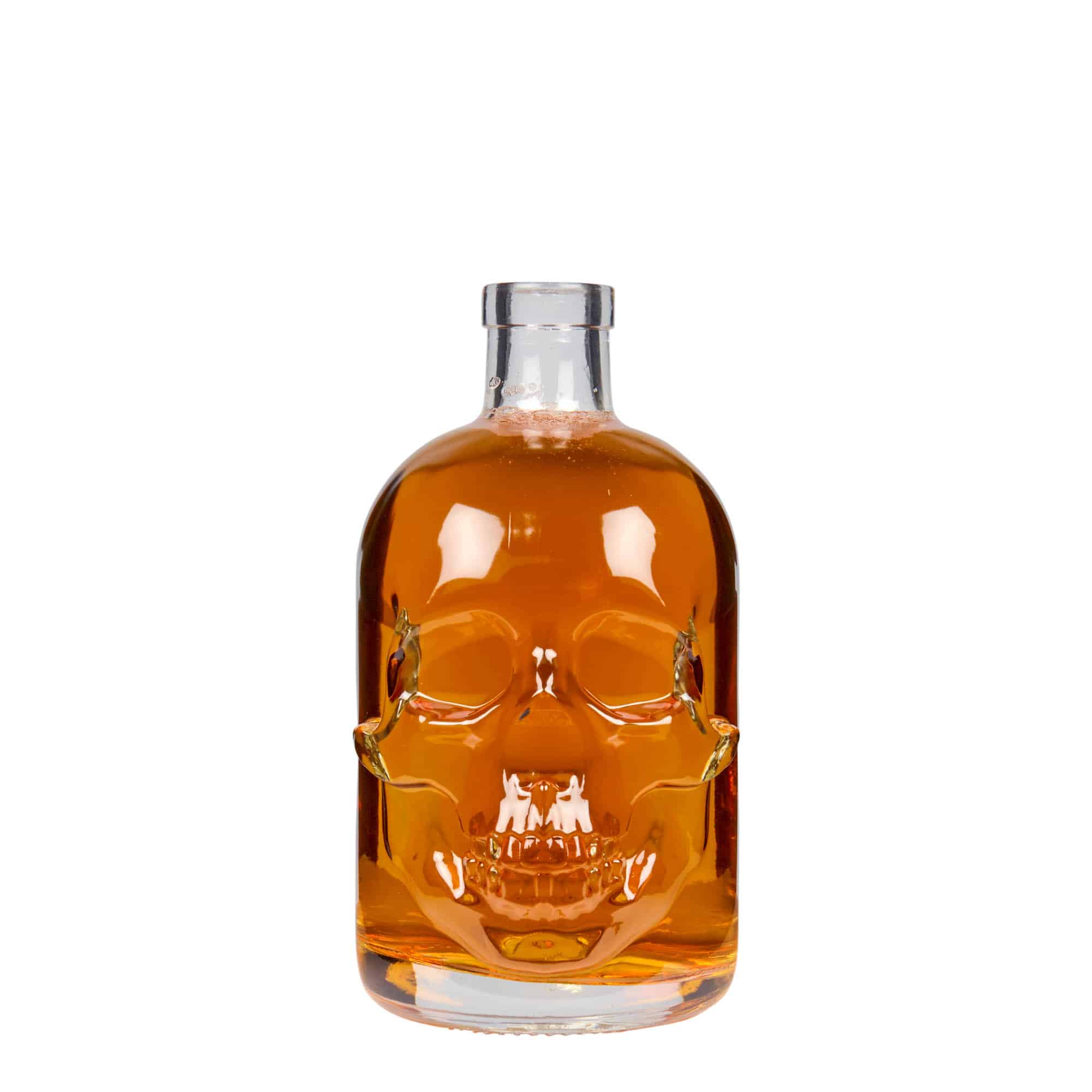 500 ml glasflaske 'Dødningehoved', åbning: kork