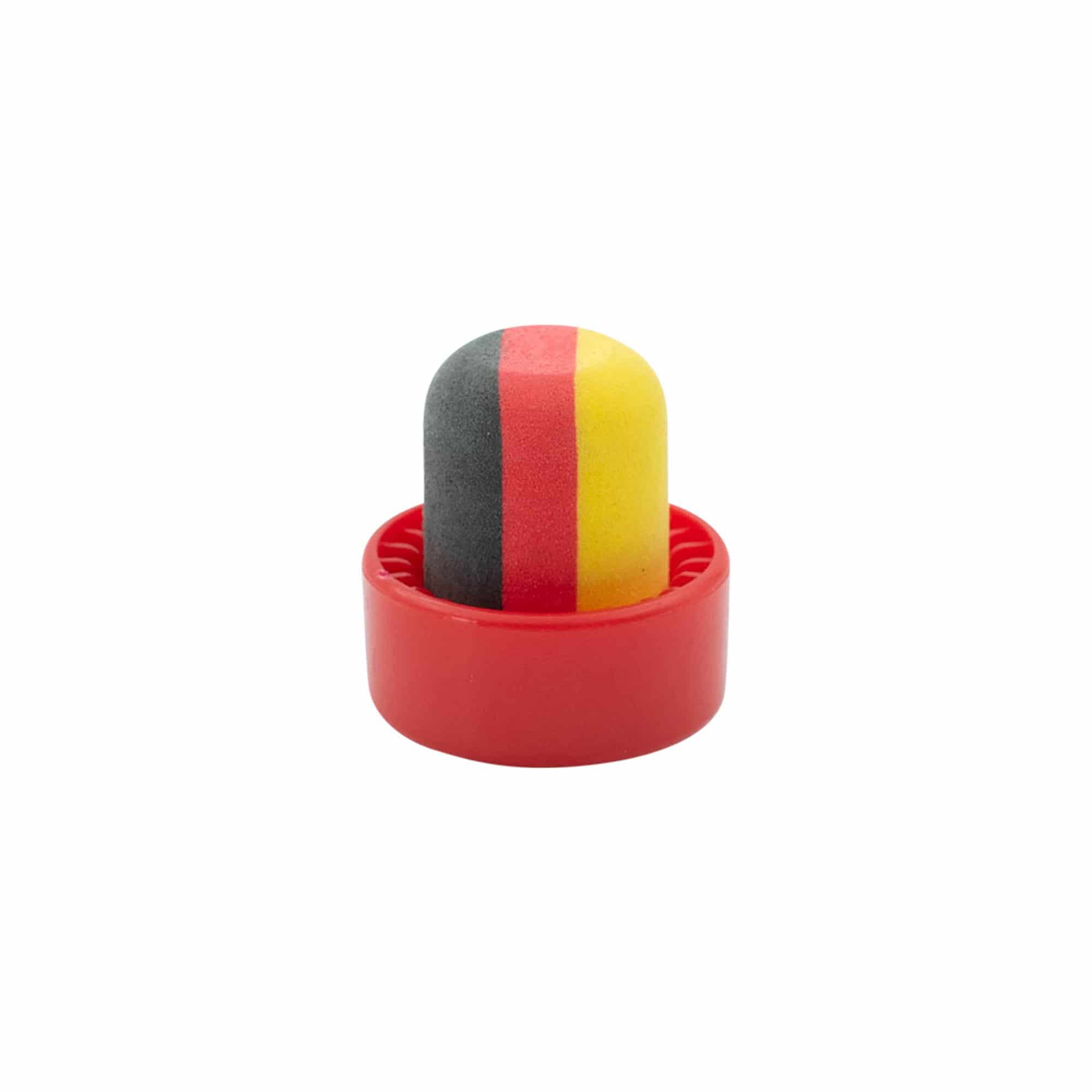 Grebskork 19 mm 'Deutschland', plastik, flerfarvet, til åbning: kork