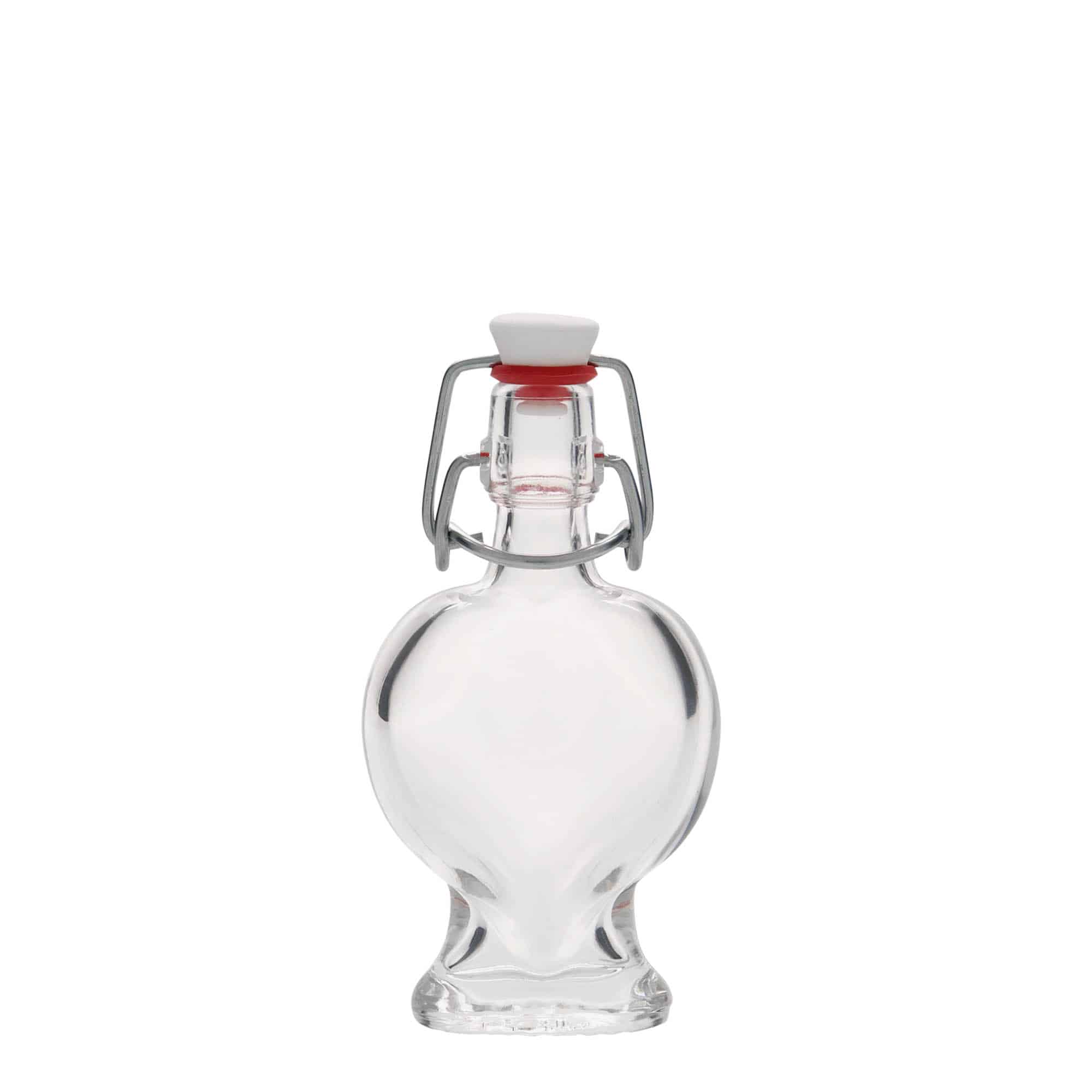 40 ml glasflaske 'Hjerte', åbning: patentprop