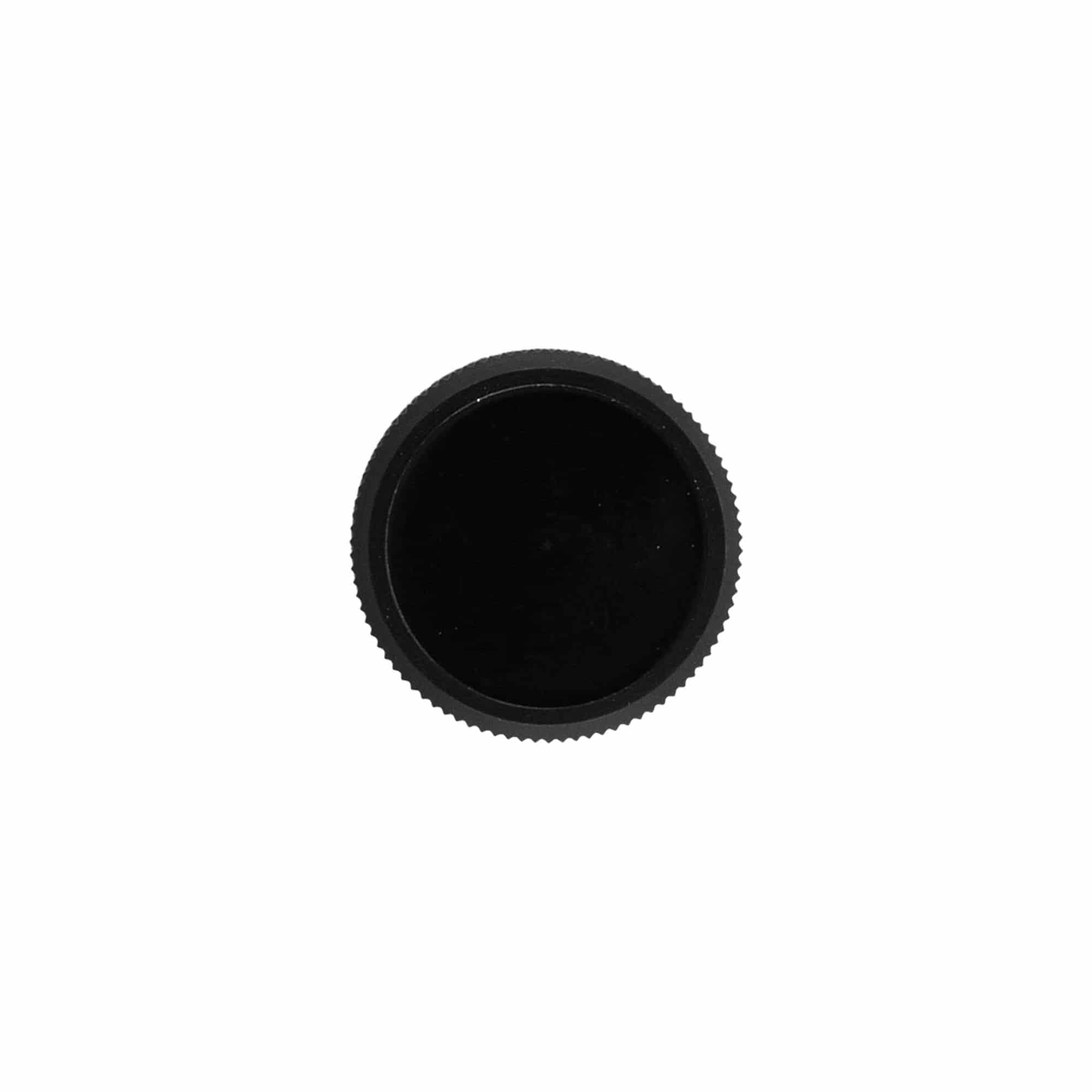 Originalt DOP-låg med skænkeprop, PE-plast, sort