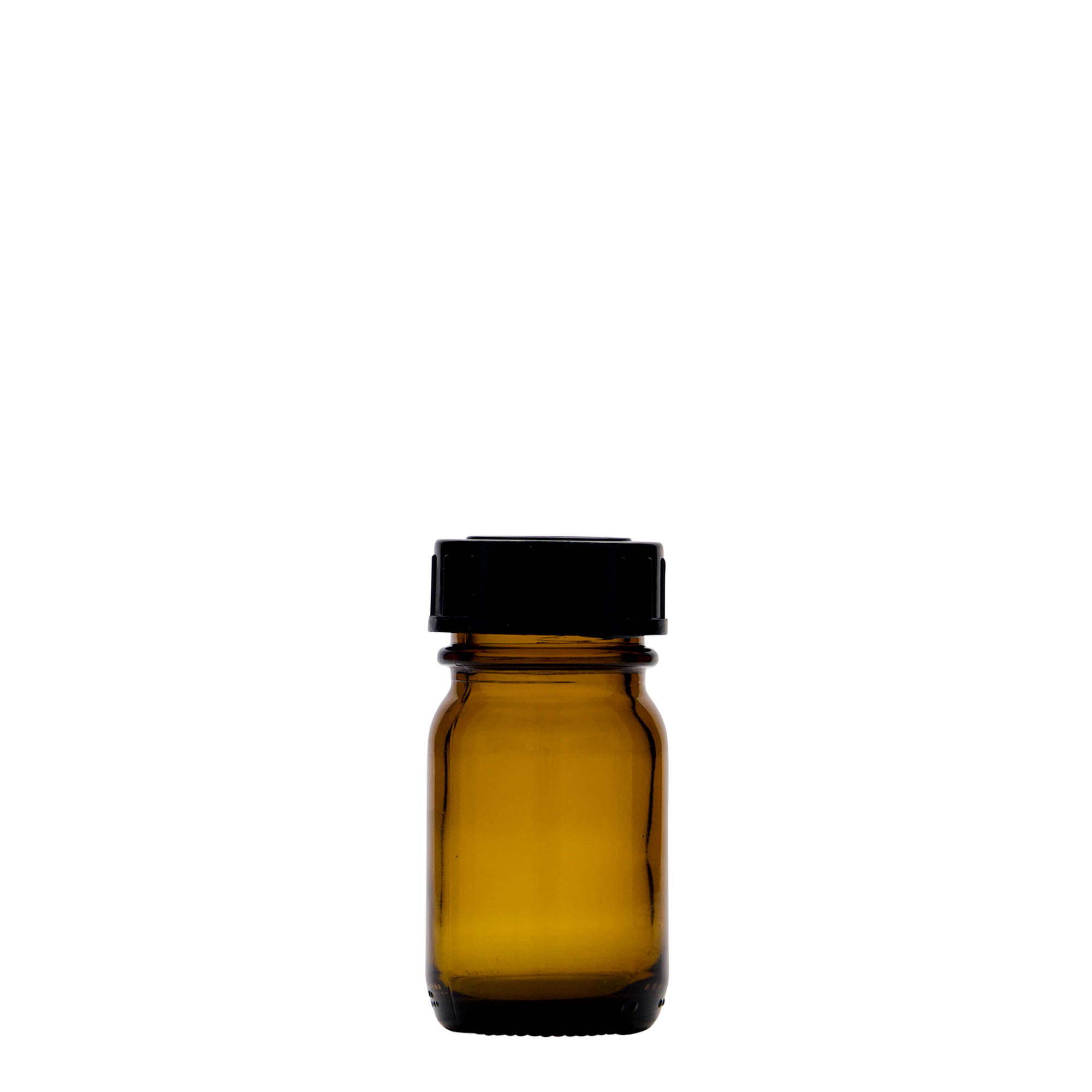 30 ml bredhalsglas, brunt, åbning: DIN 32