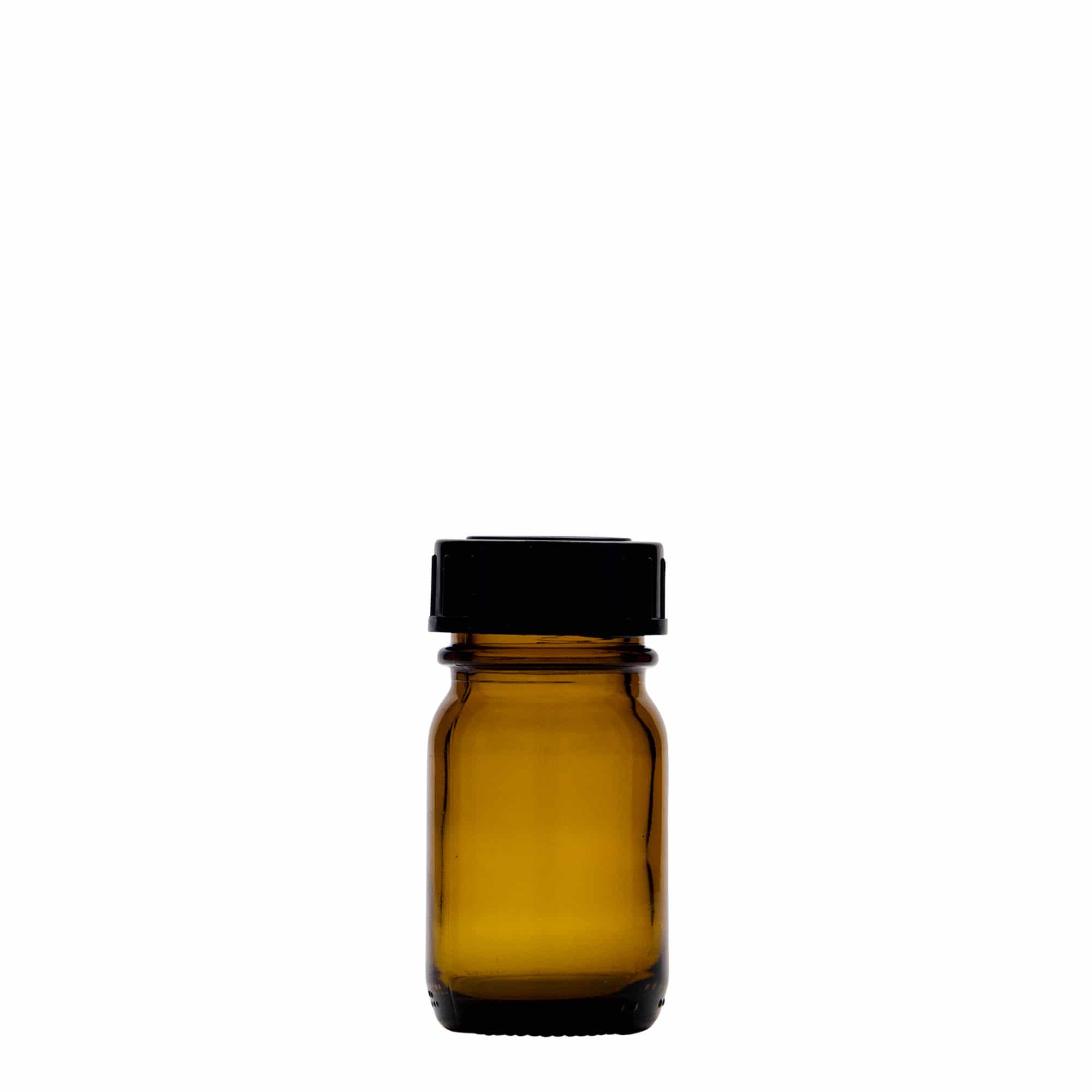 30 ml bredhalsglas, brunt, åbning: DIN 32