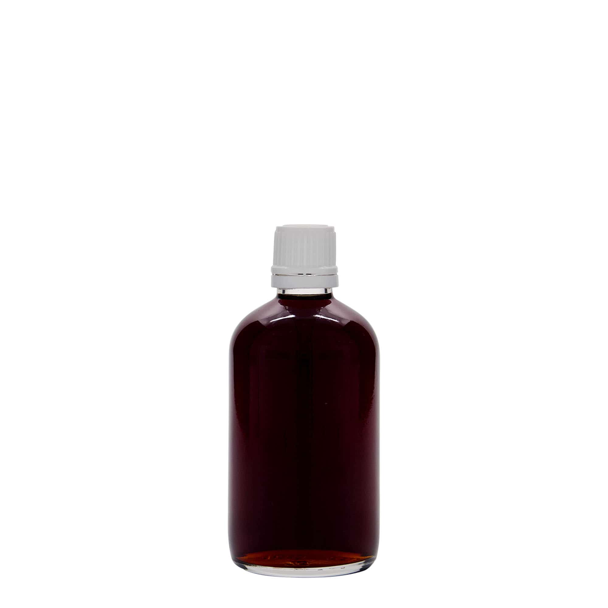 100 ml medicinflaske, glas, åbning: DIN 18