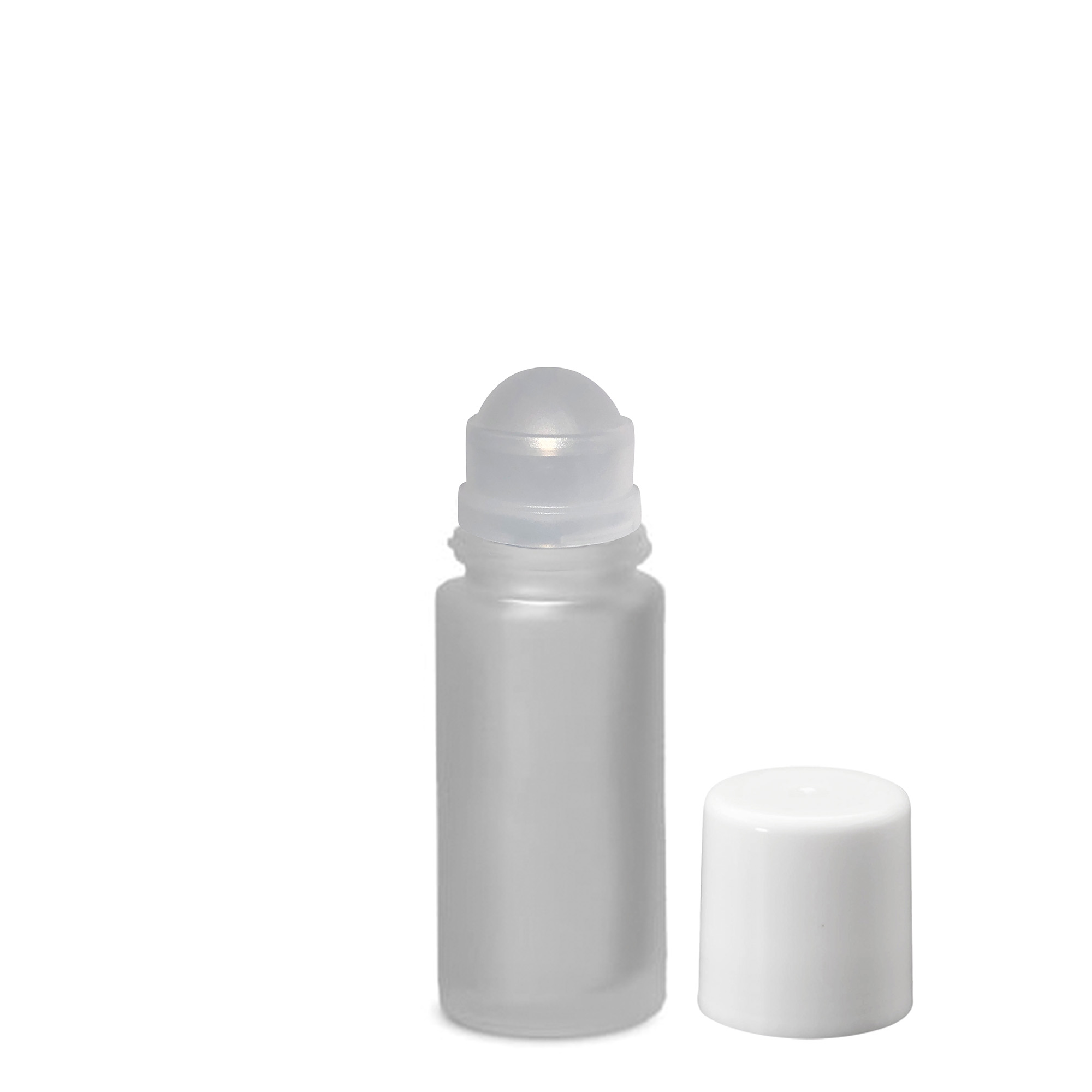 50 ml roll-on-flaske, glas, frostet, åbning: skruelåg 50 ml roll-on-flaske, glas, frostet, åbning: skruelåg