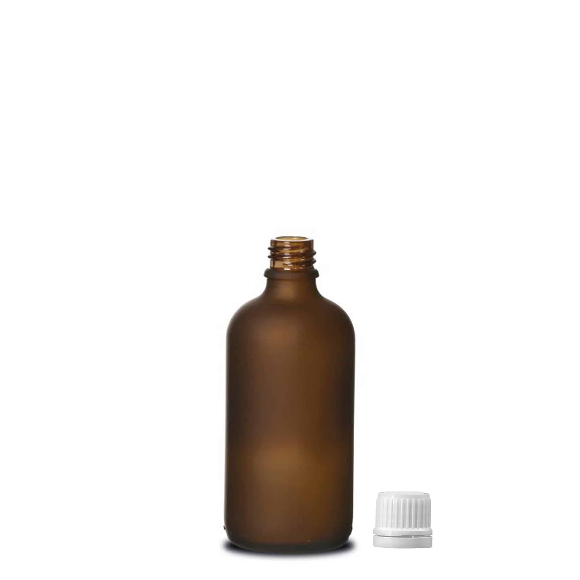 100 ml medicinflaske, glas, brun frostet, åbning: DIN 18