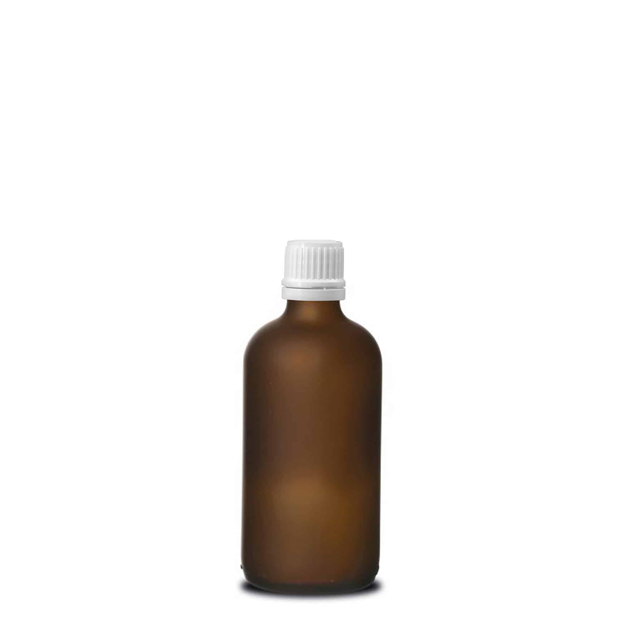 100 ml medicinflaske, glas, brun frostet, åbning: DIN 18