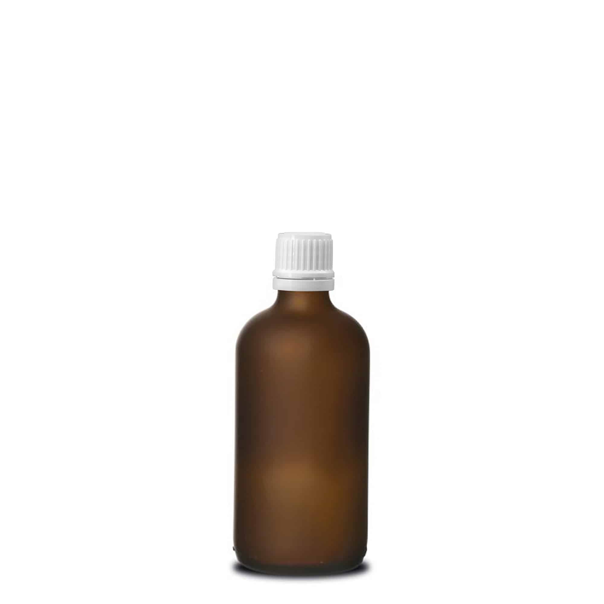 100 ml medicinflaske, glas, brun frostet, åbning: DIN 18