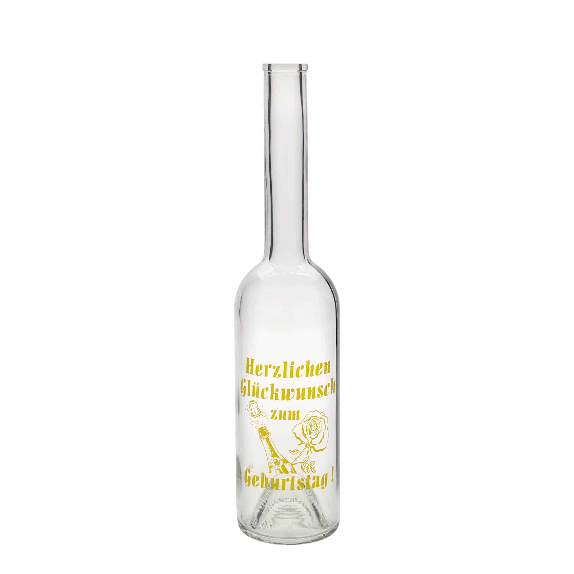 500 ml glasflaske 'Opera', motiv: Æble, åbning: Kork