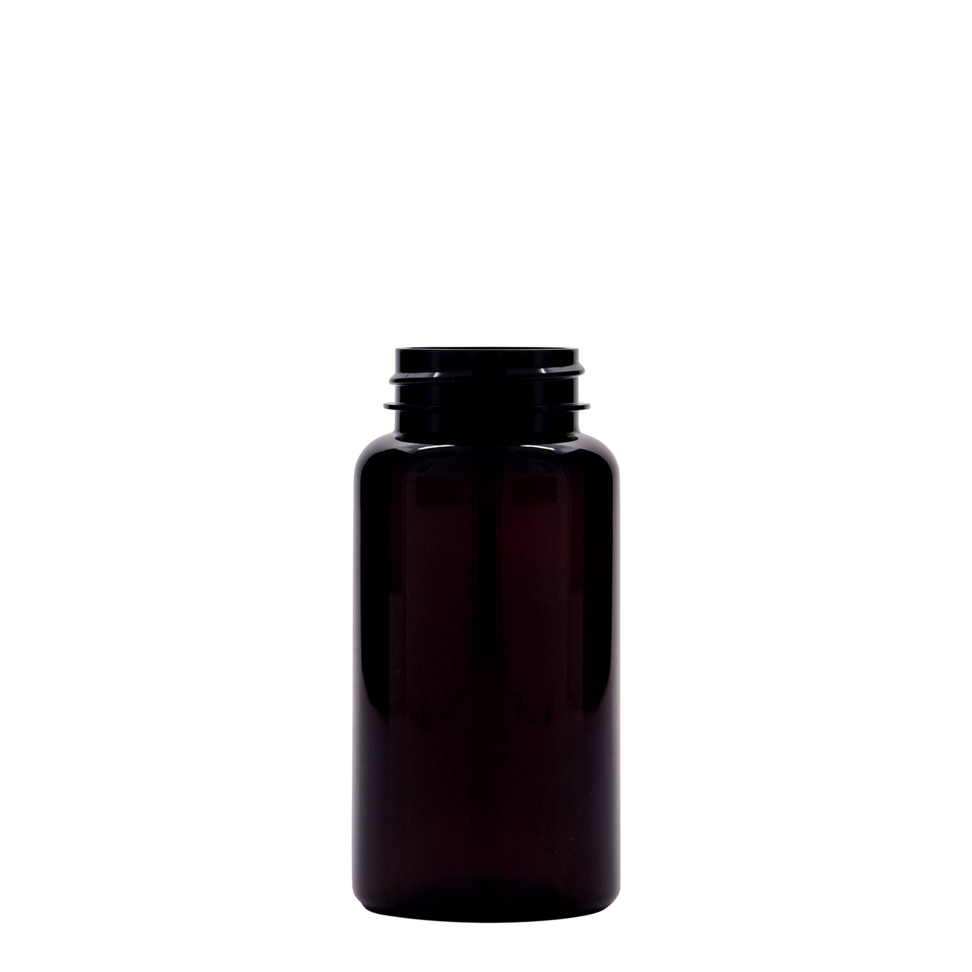 150 ml PET-beholder, plastik, brun, åbning: 38/400