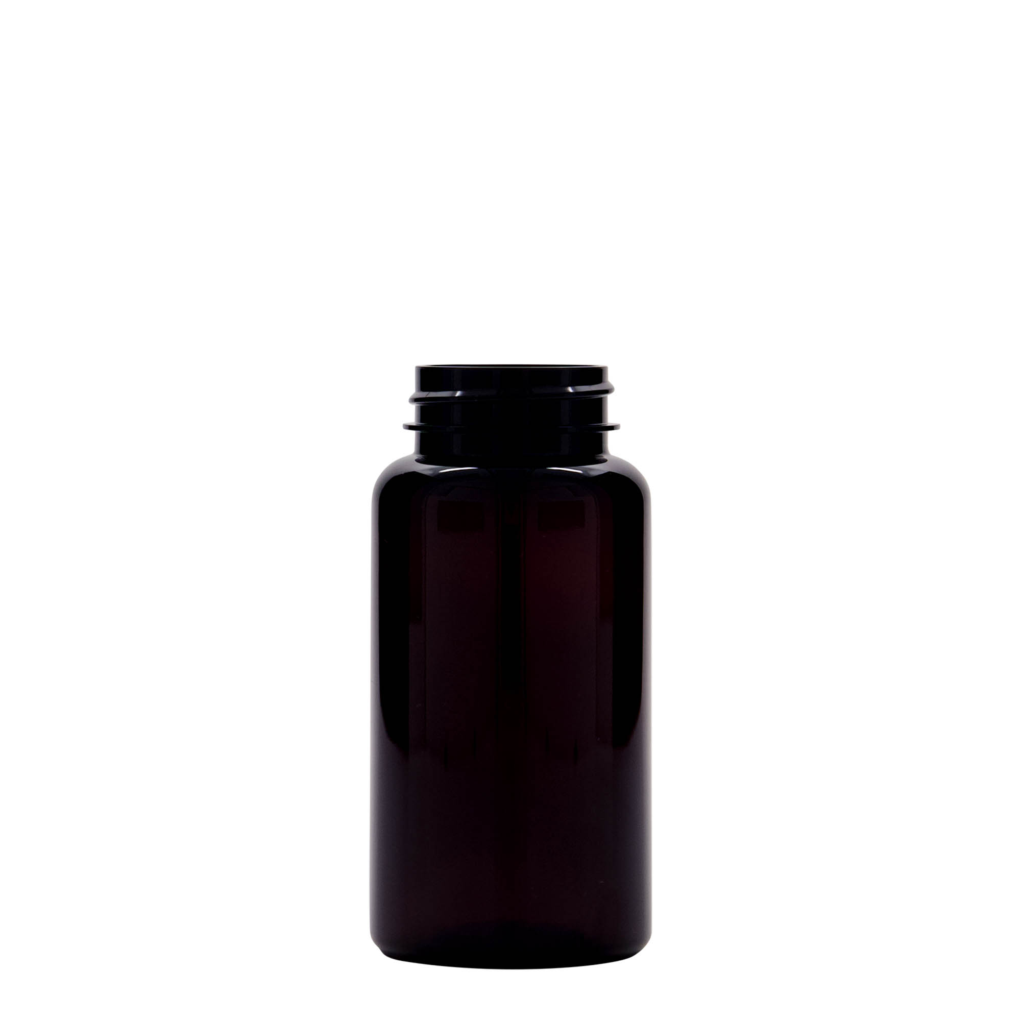 150 ml PET-beholder, plastik, brun, åbning: 38/400