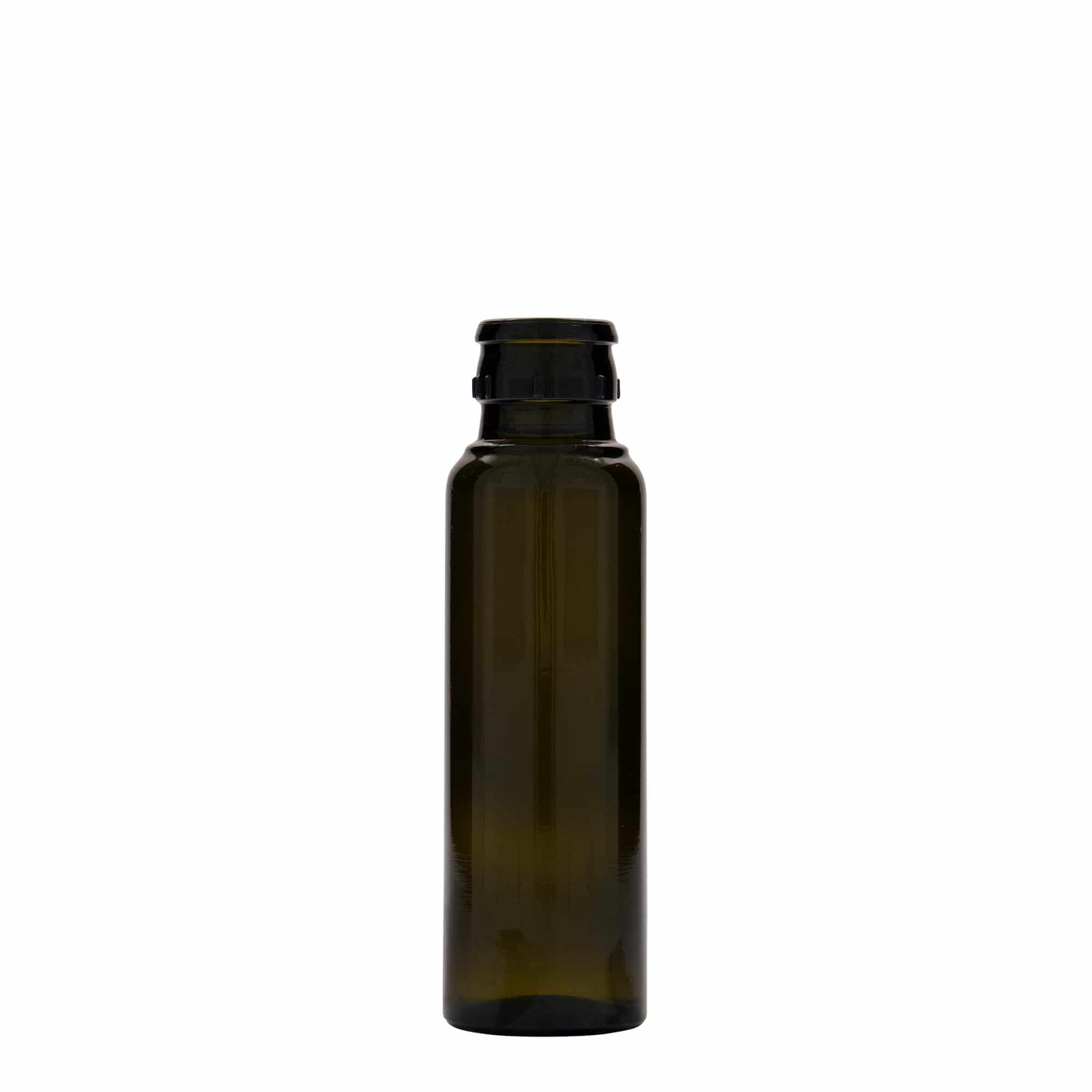 100 ml eddike-/olieflaske 'Willy New', glas, antikgrøn, tud: DOP