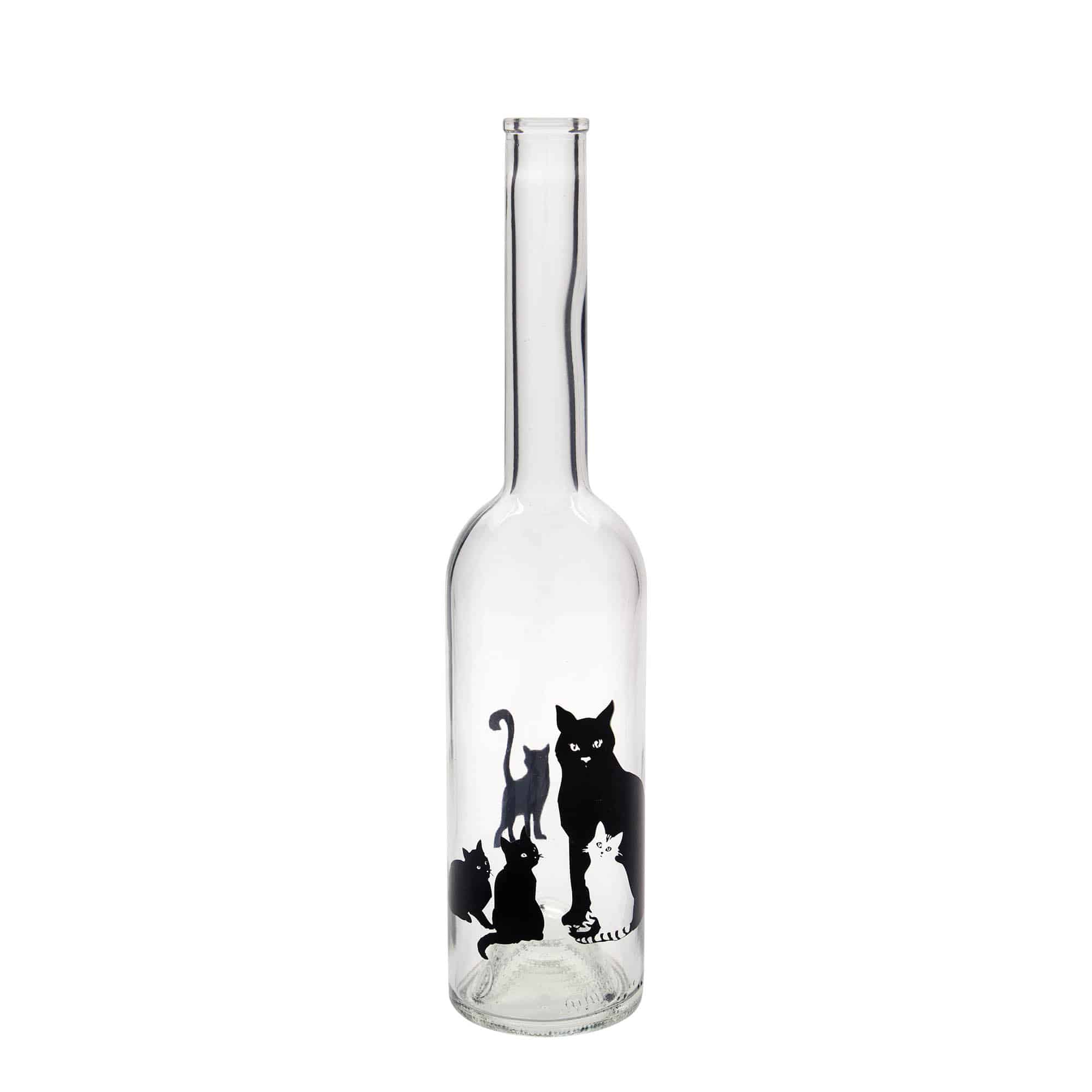 500 ml glasflaske 'Opera', motiv: Katte, åbning: Kork 500 ml glasflaske 'Opera', motiv: Katte, åbning: Kork