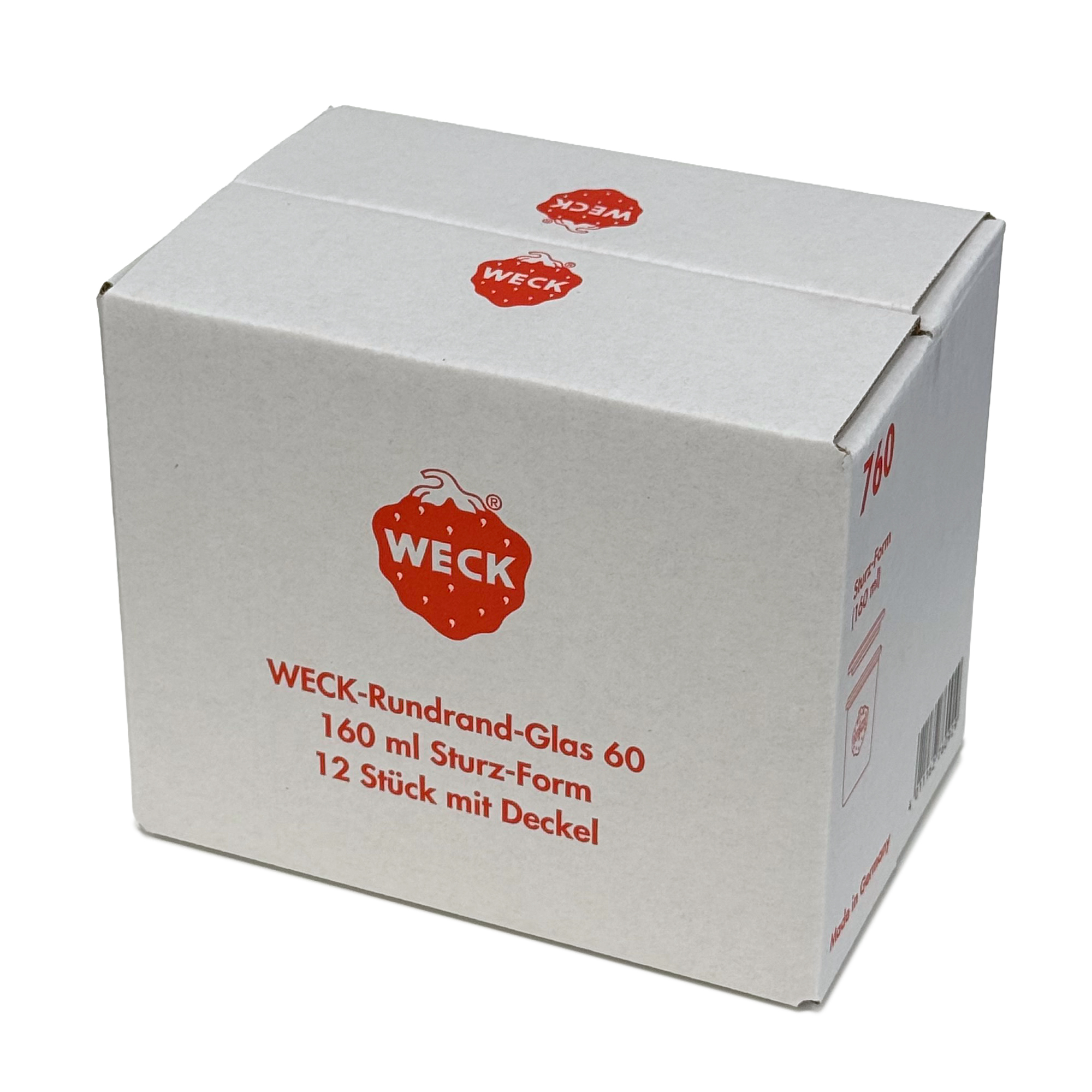 12x 160 ml WECK-sturzgas med glaslåg RR 60