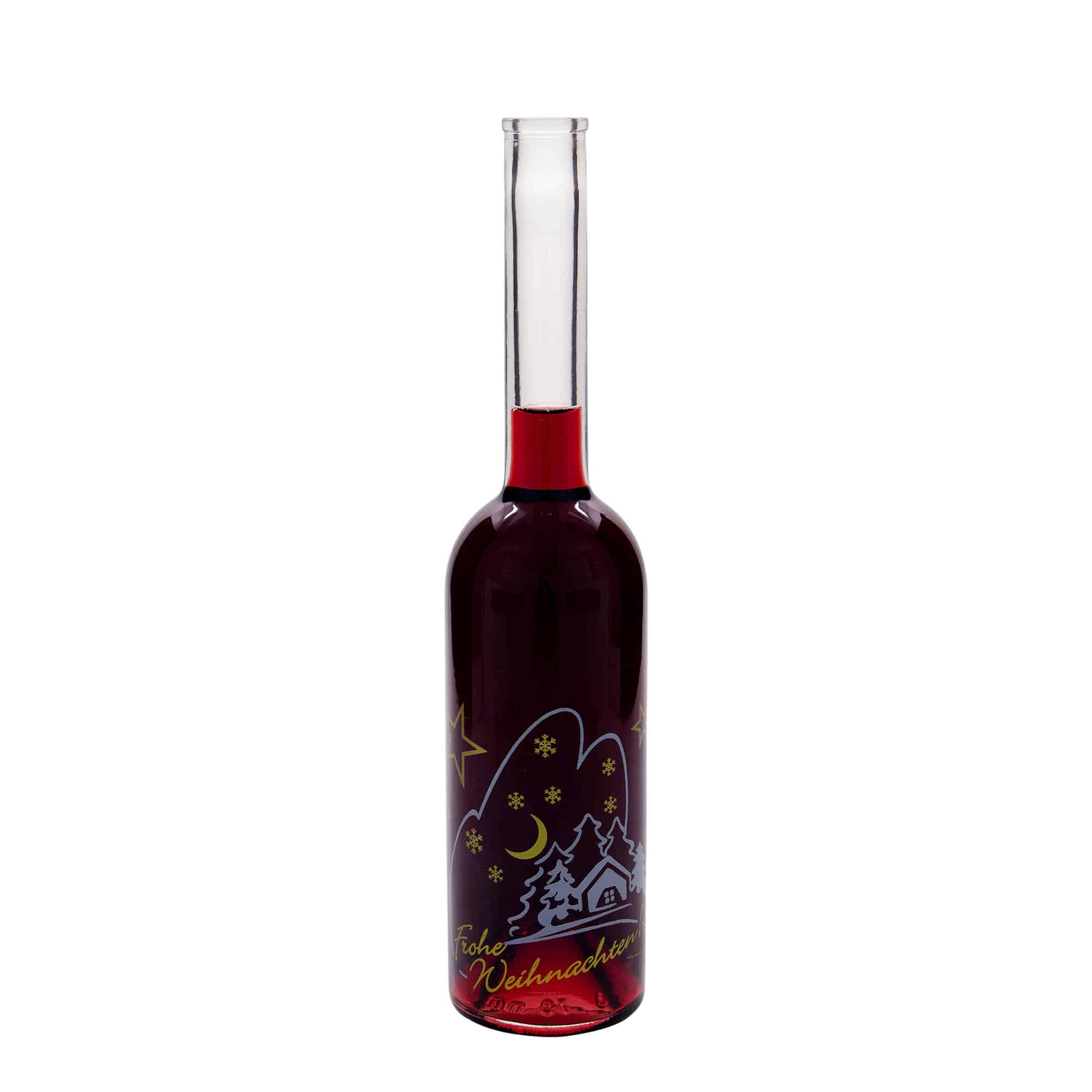 500 ml glasflaske 'Opera', motiv: juleidyl, åbning: kork