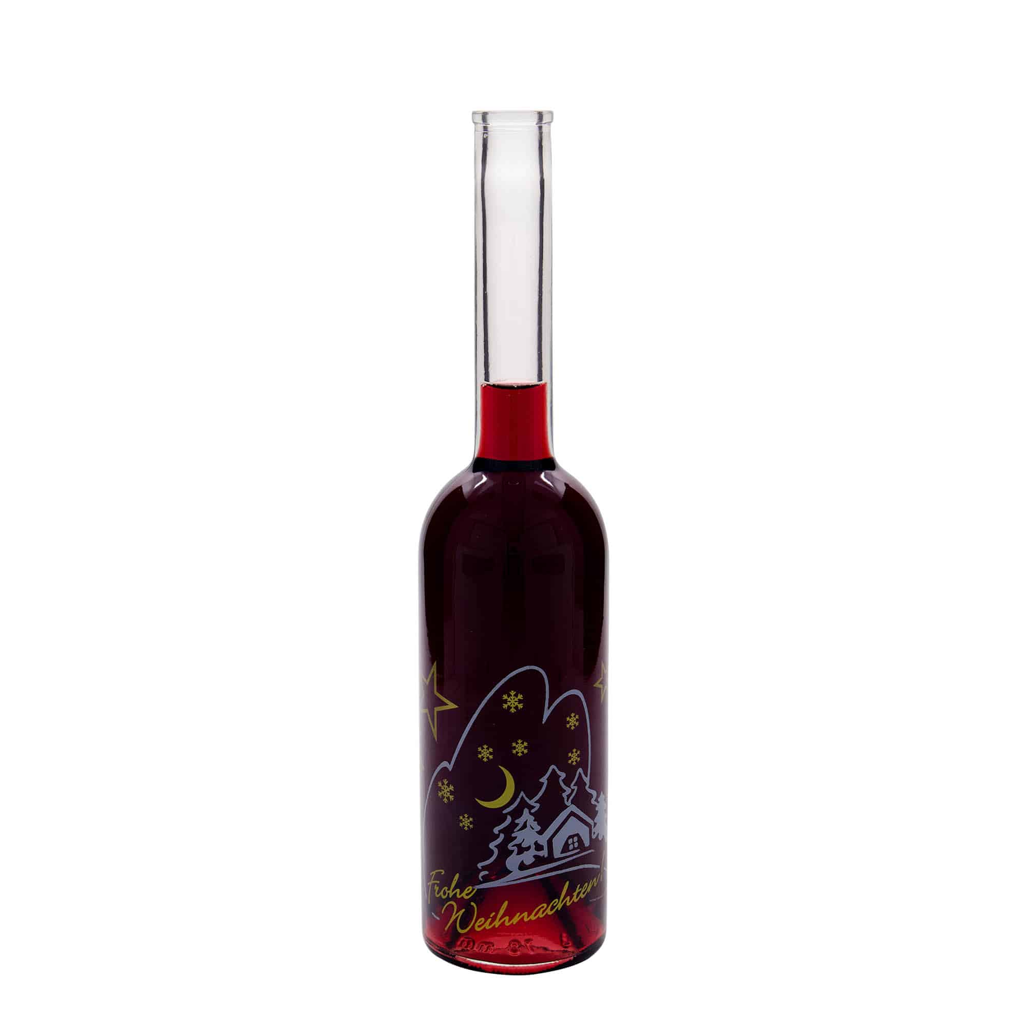 500 ml glasflaske 'Opera', motiv: juleidyl, åbning: kork
