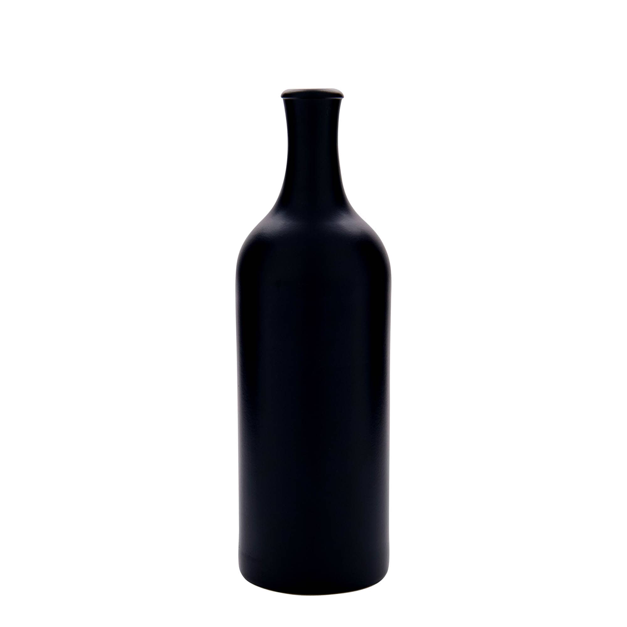 750 ml langhalset tonkrukke, stentøj, sort, åbning: kork
