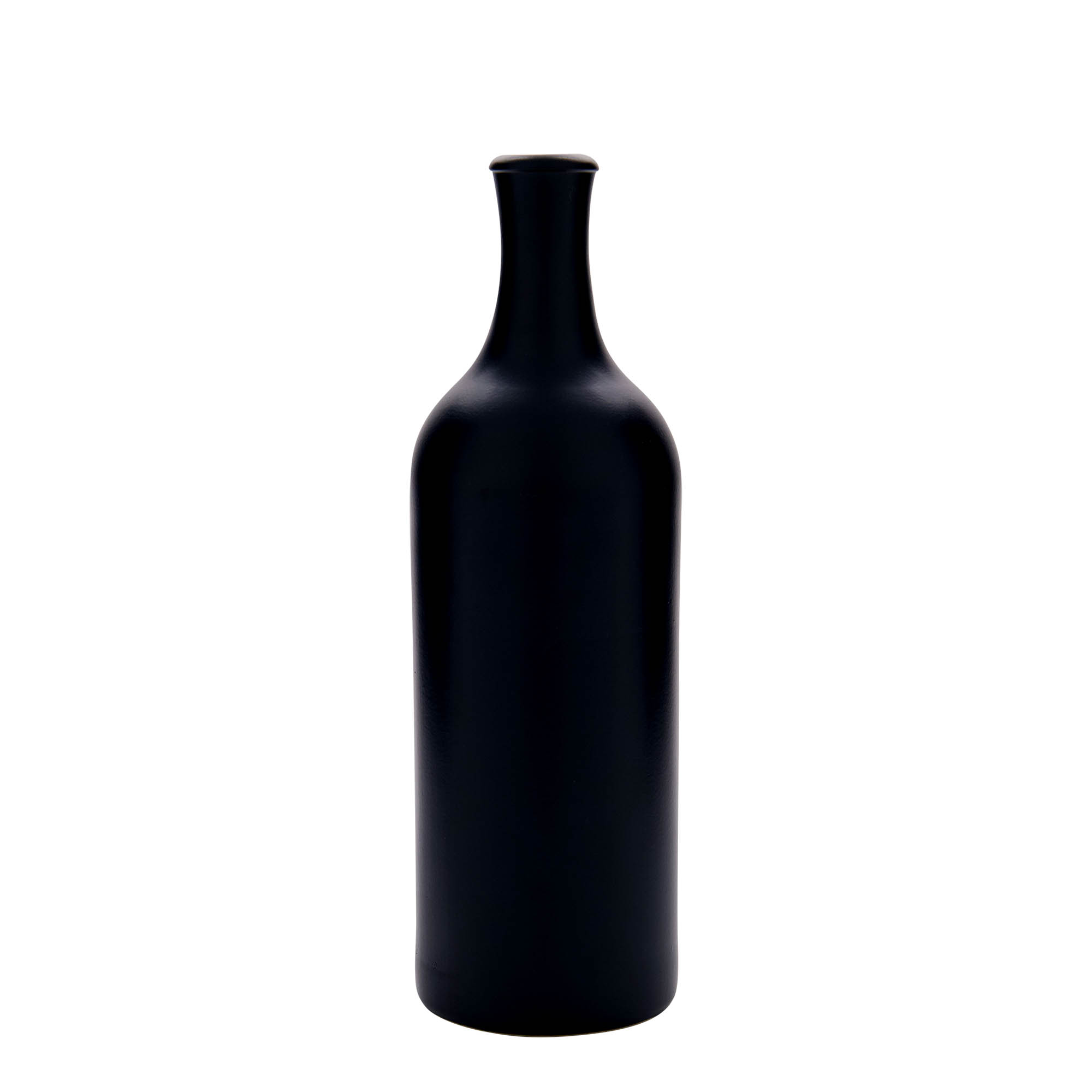 750 ml langhalset tonkrukke, stentøj, sort, åbning: kork
