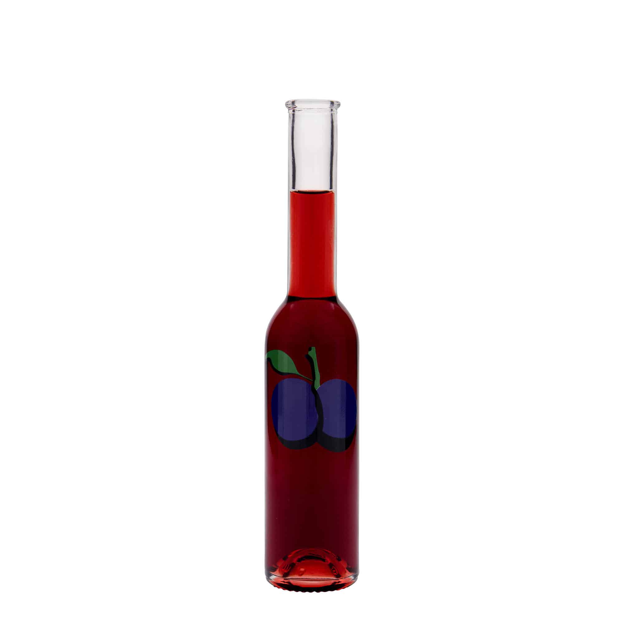 200 ml glasflaske 'Opera', motiv: Blomme, åbning: Kork