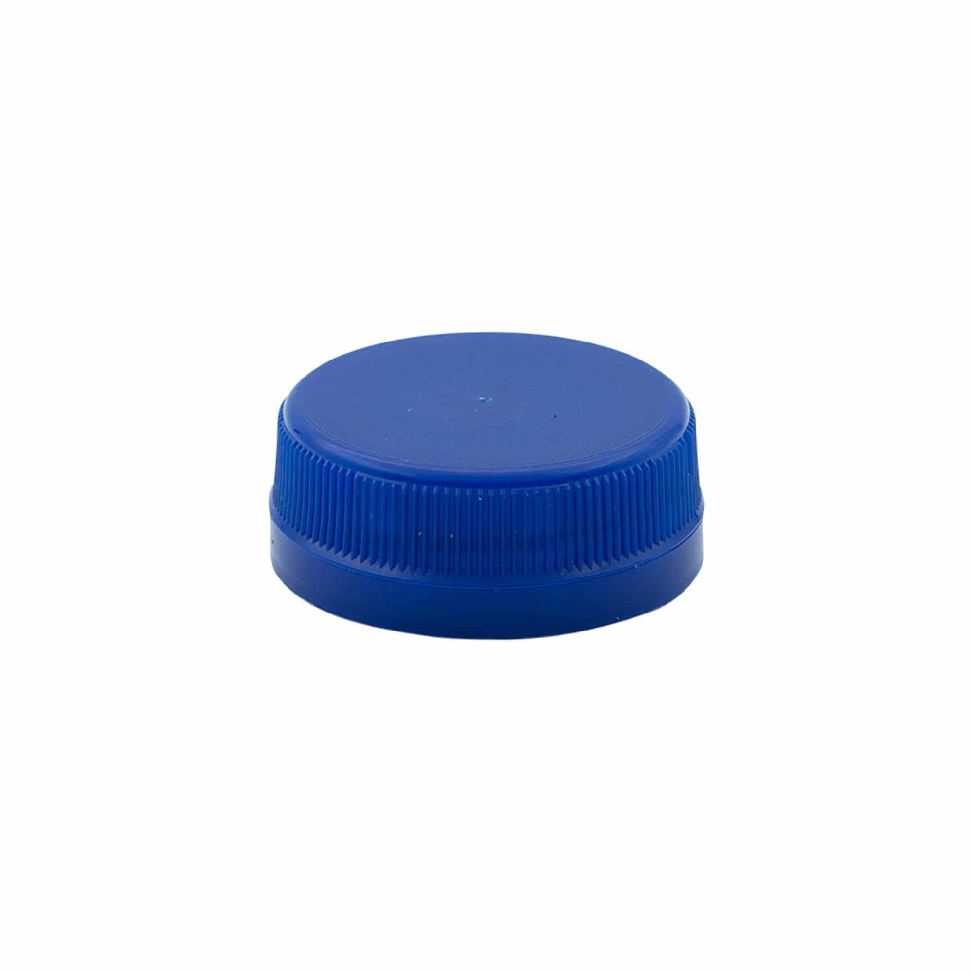 Skruelåg dobbelt gevind, PE-plast, blå, til åbning: PET 38 mm