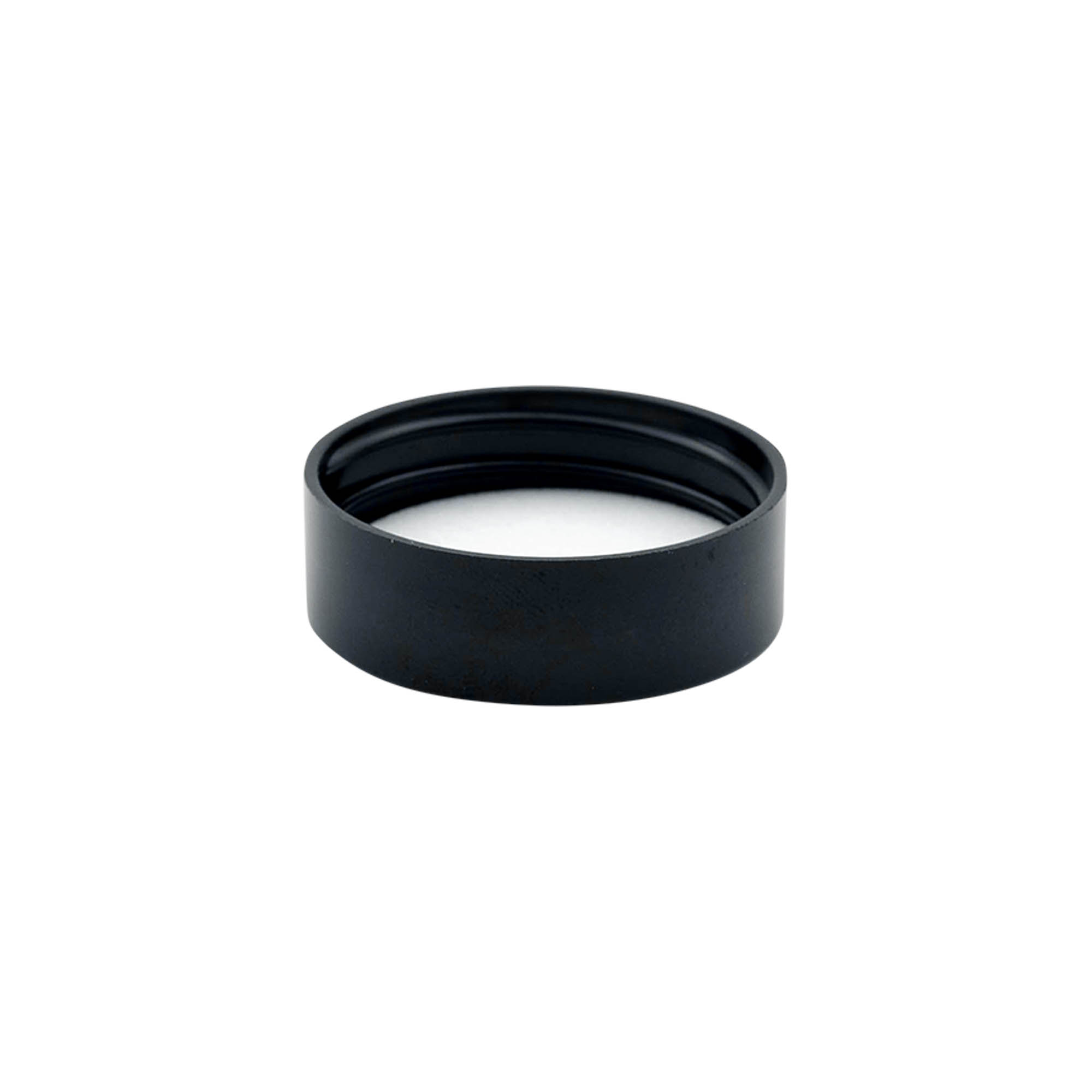 Skruelåg til 30 ml 'Brown Line', HPM-plast, sort